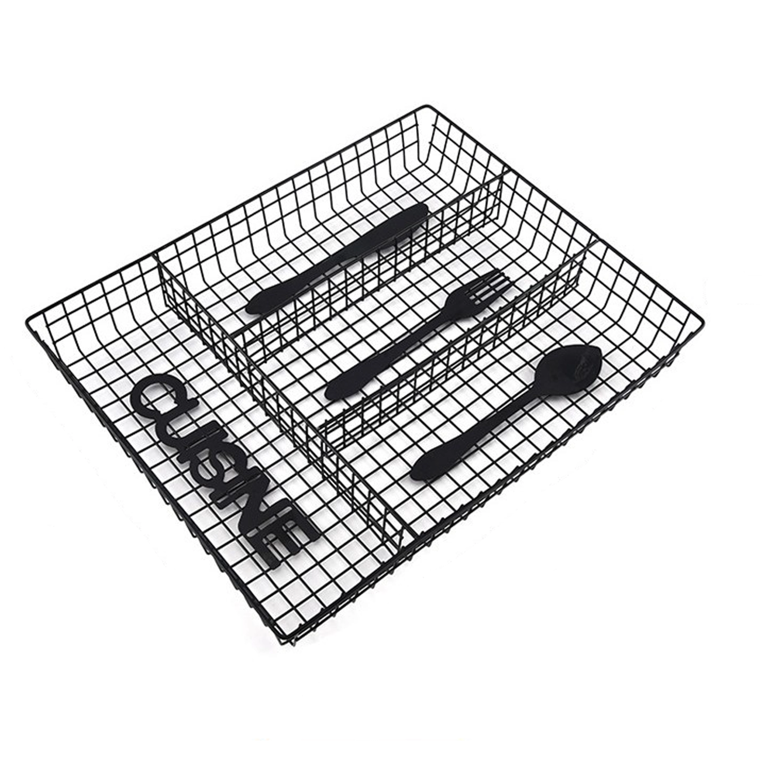Estante de Almacenamiento de Cocina de Hierro Negro / Blanco 32.5 x 26 x 4.5 cm image 2