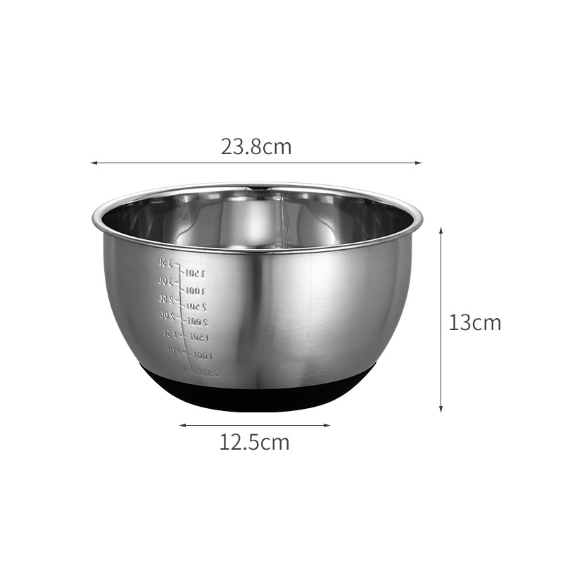 Batidor para Preparar Alimentos de Acero Inoxidable 201 y Silicona Natural