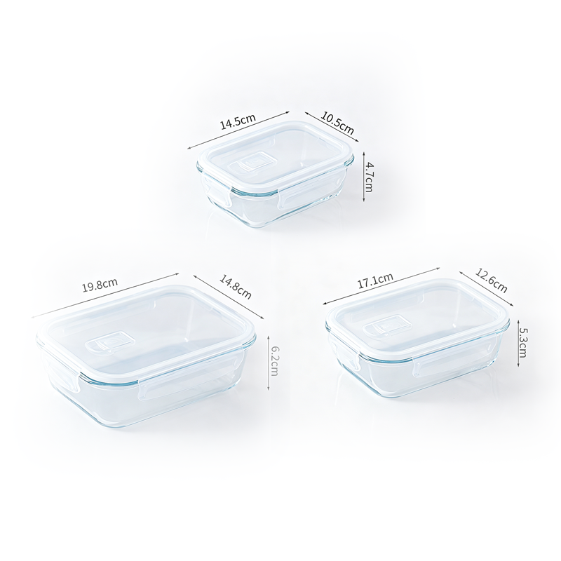 Lonchera Multitamaño Vidrio de Borosilicato Azul