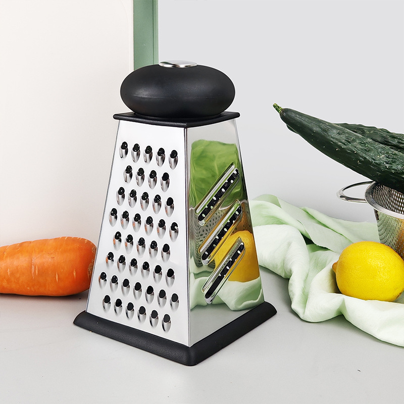 Rallador de Cuatro Lados Multitamaño Acero 430 + Plástico Negro