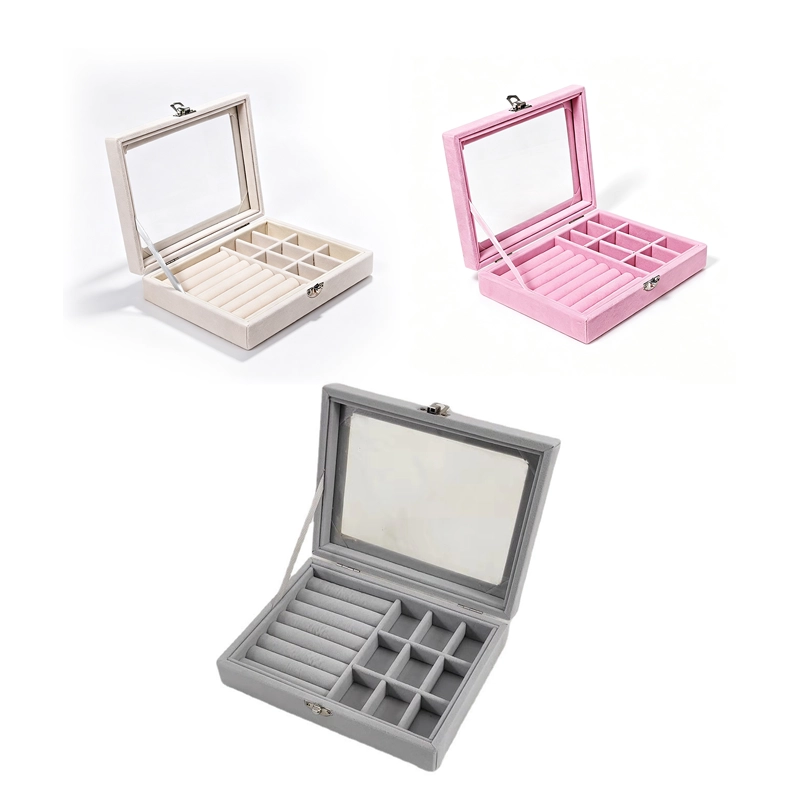 Caja de Joyería 20*15*5cm Felpa + MDF + Vidrio Surtido