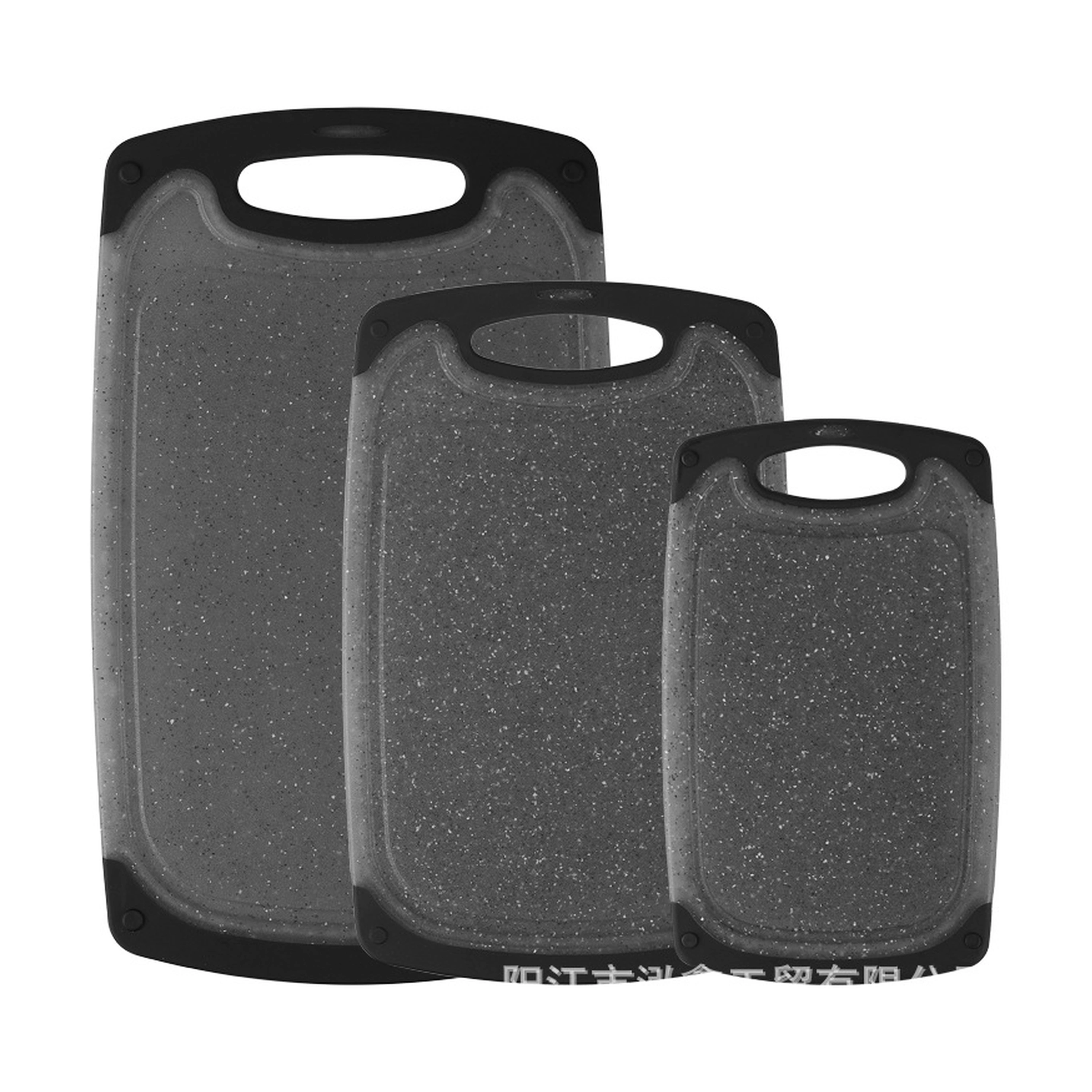 Juego de 3 Tablas de Cortar TPR para Preparar Alimentos de Plástico TPR Negro 3 Piezas image 2