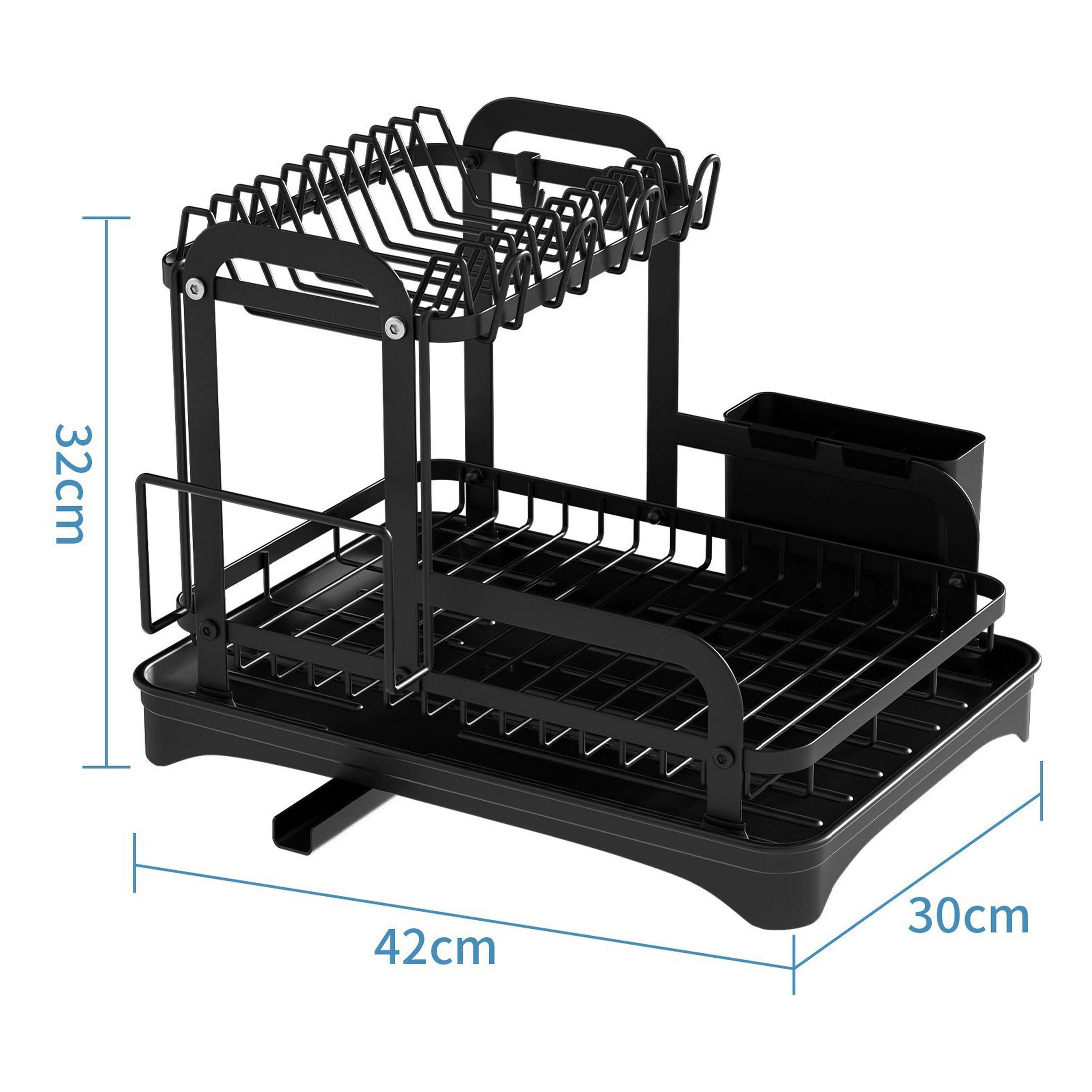 Organizador de Platos de Cocina de Hierro Negro 42 x 30 x 32 cm image 2