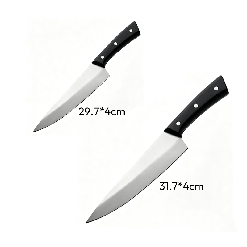 Cuchillo de Chef Multitamaño Acero Inoxidable 5Cr15 + ABS Negro