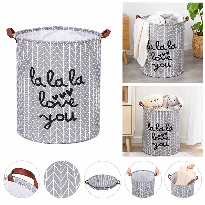 Bolsa organizadora 50x40x40cm de poliéster con flechas verticales grises image 1