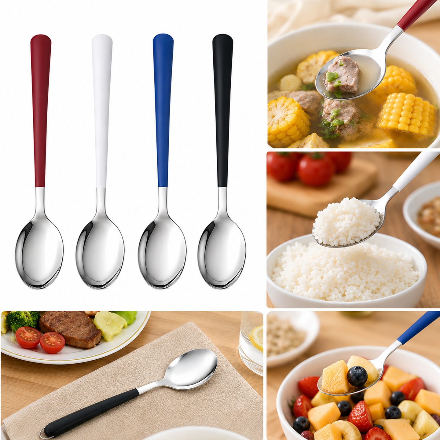 Cuchara de Acero Inoxidable para Mesa y Cocina Doméstica image 1