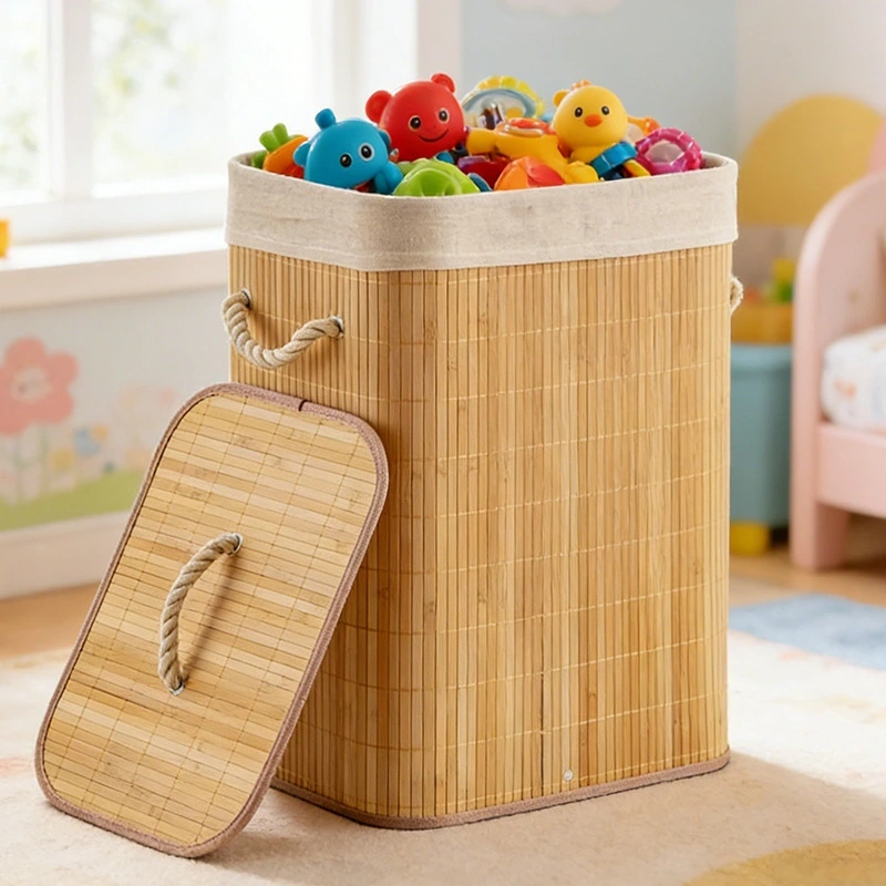 Cesto de ropa sucia 41×31×50 cm de poliéster para baño