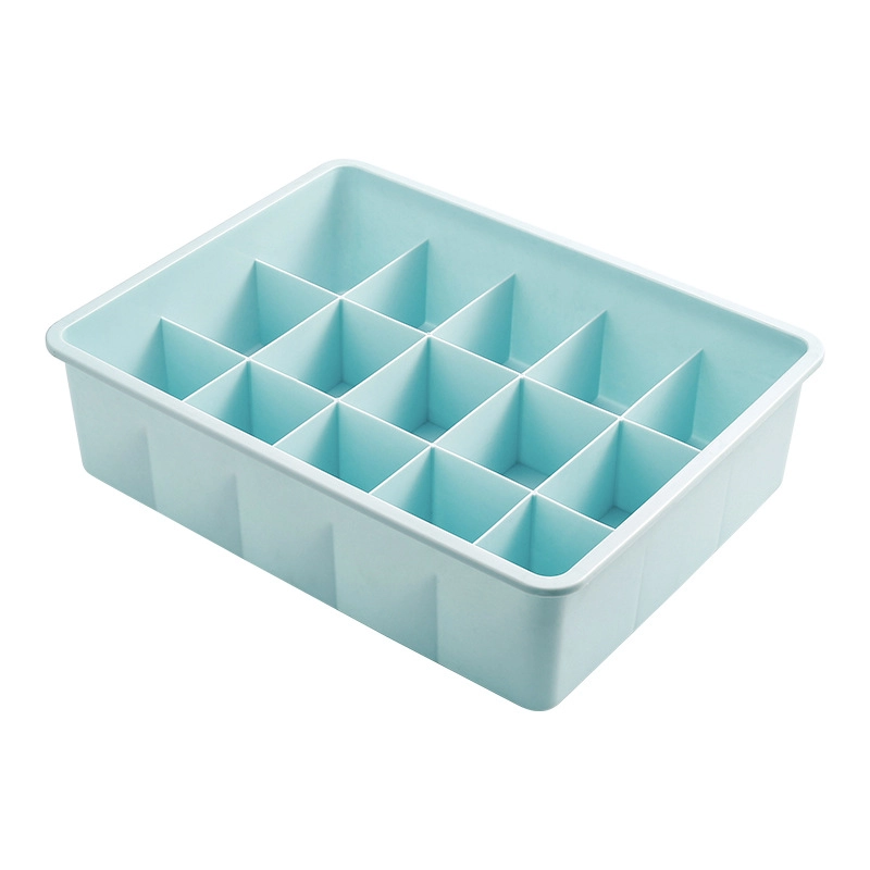 Caja organizadora 31x24x8cm con 15 compartimentos de plástico color azul