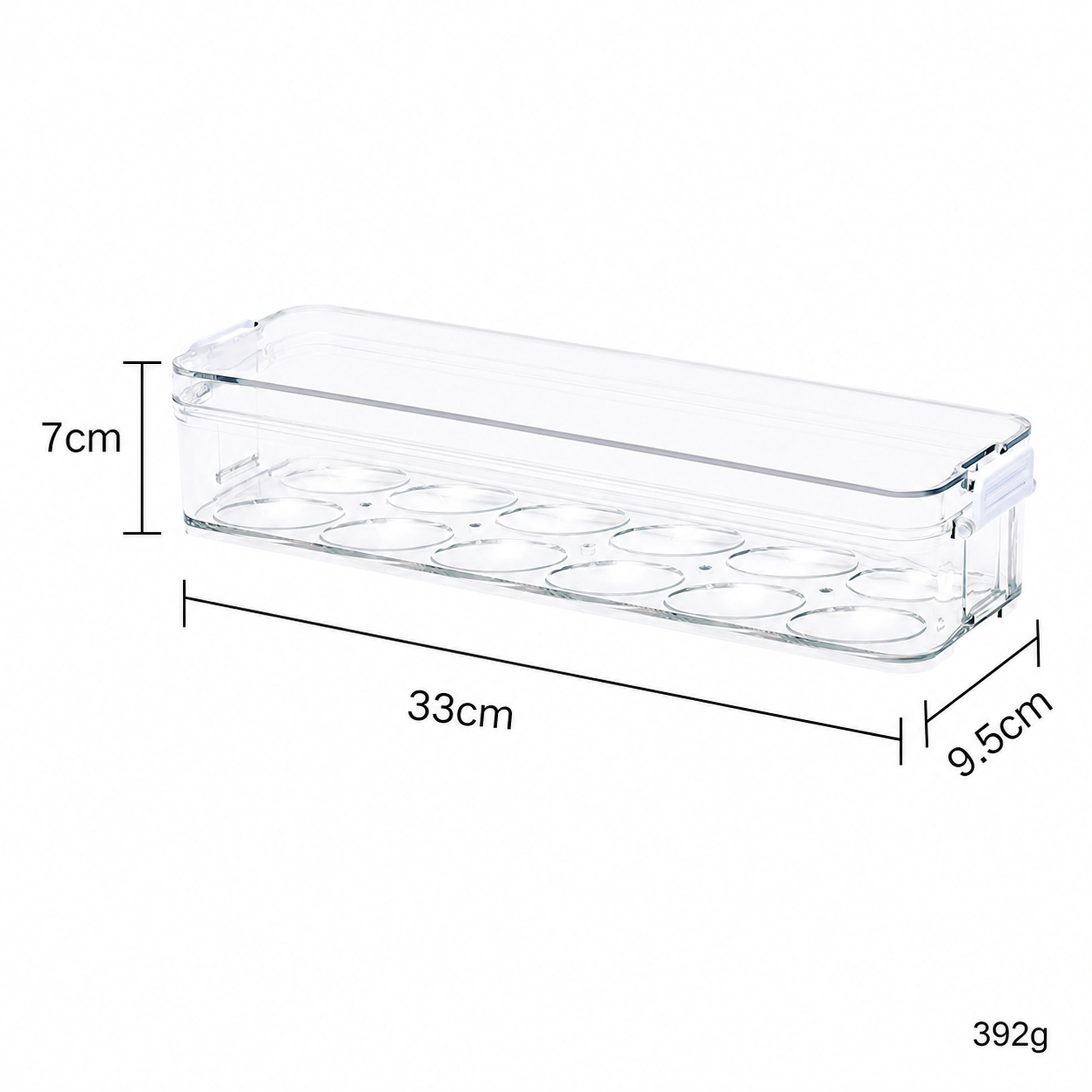 Caja para Huevos de Plástico Transparente 7 x 33 x 9.5 cm