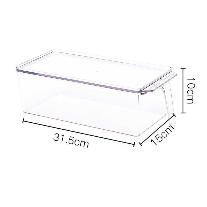 Caja de Almacenamiento Multitamaño PET con Asa con Tapa Transparente