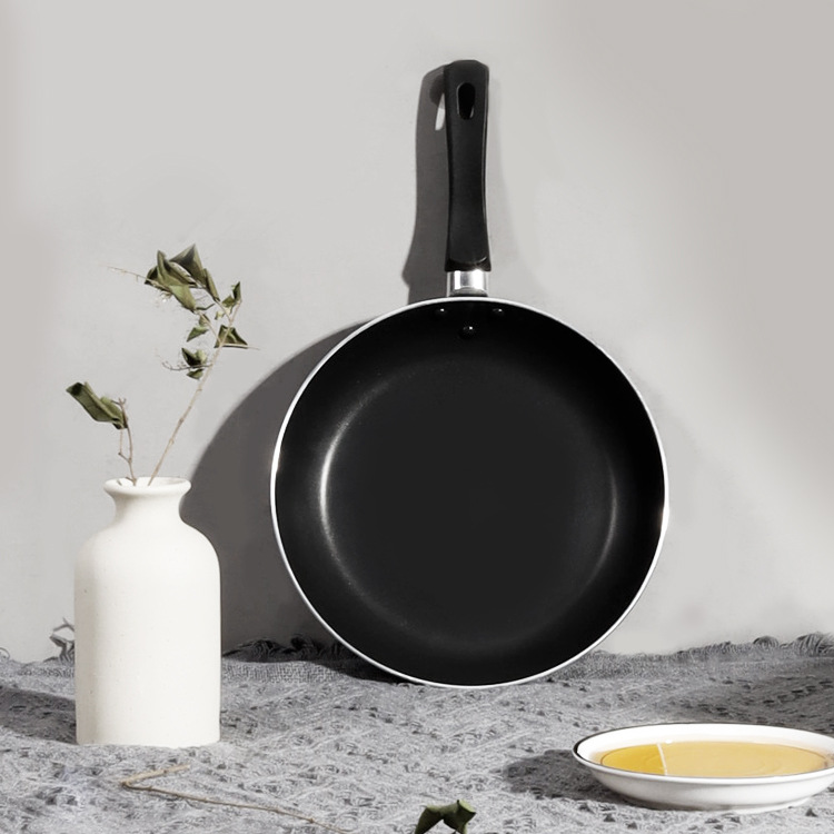 Sartén Antiadherente de Aluminio Negra con Fondo Plano sin Humo