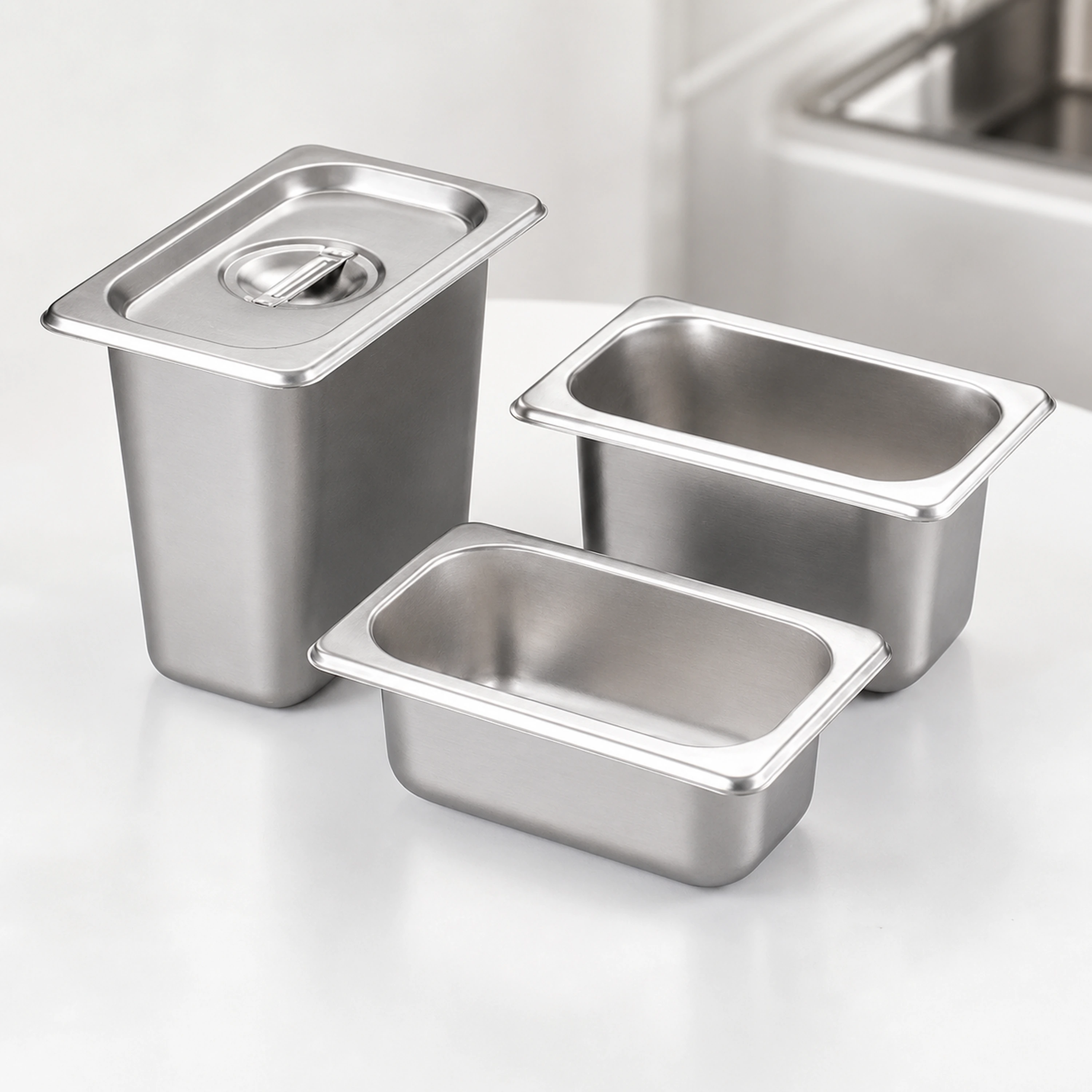 Contenedor gastronorm acero inoxidable con tapa buffet image 1