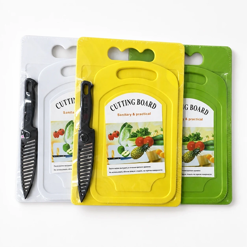 Juego de Tabla y Cuchillo para Preparar Alimentos de Plástico Surtido image 2