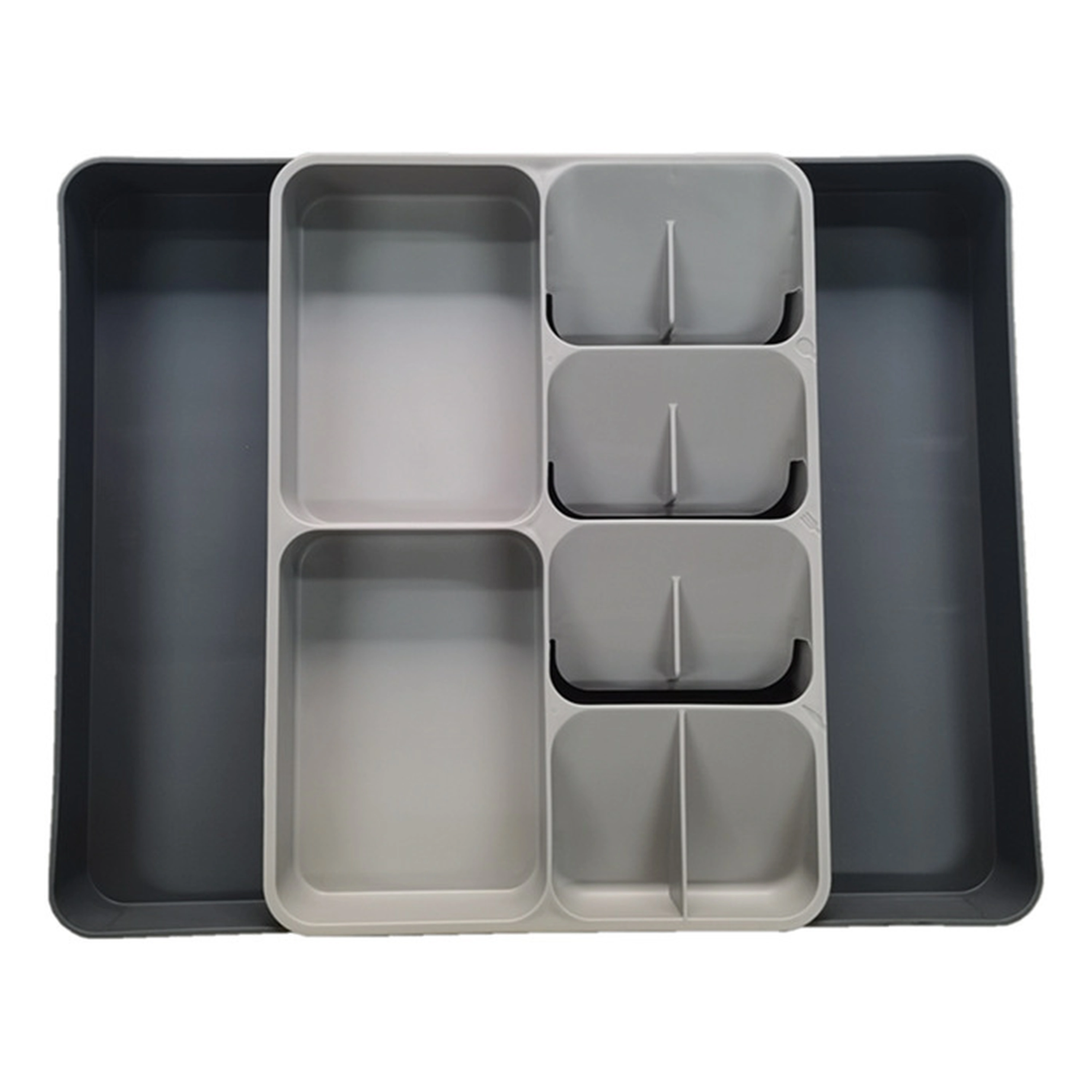 Caja Organizadora de Utensilios de Cocina de Plástico Gris