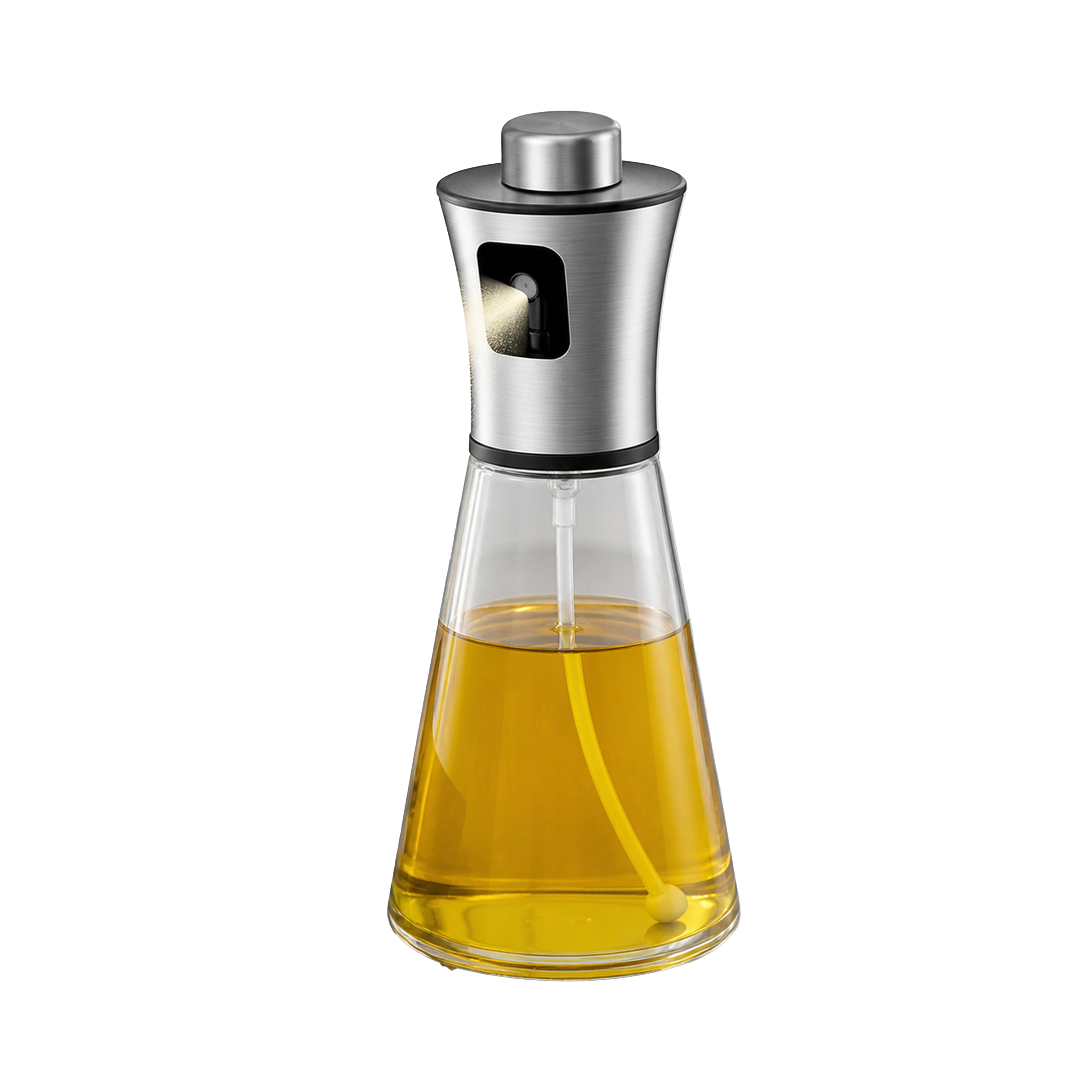 Rociador atomizador de aceite de vidrio con boquilla de acero, 200 ml