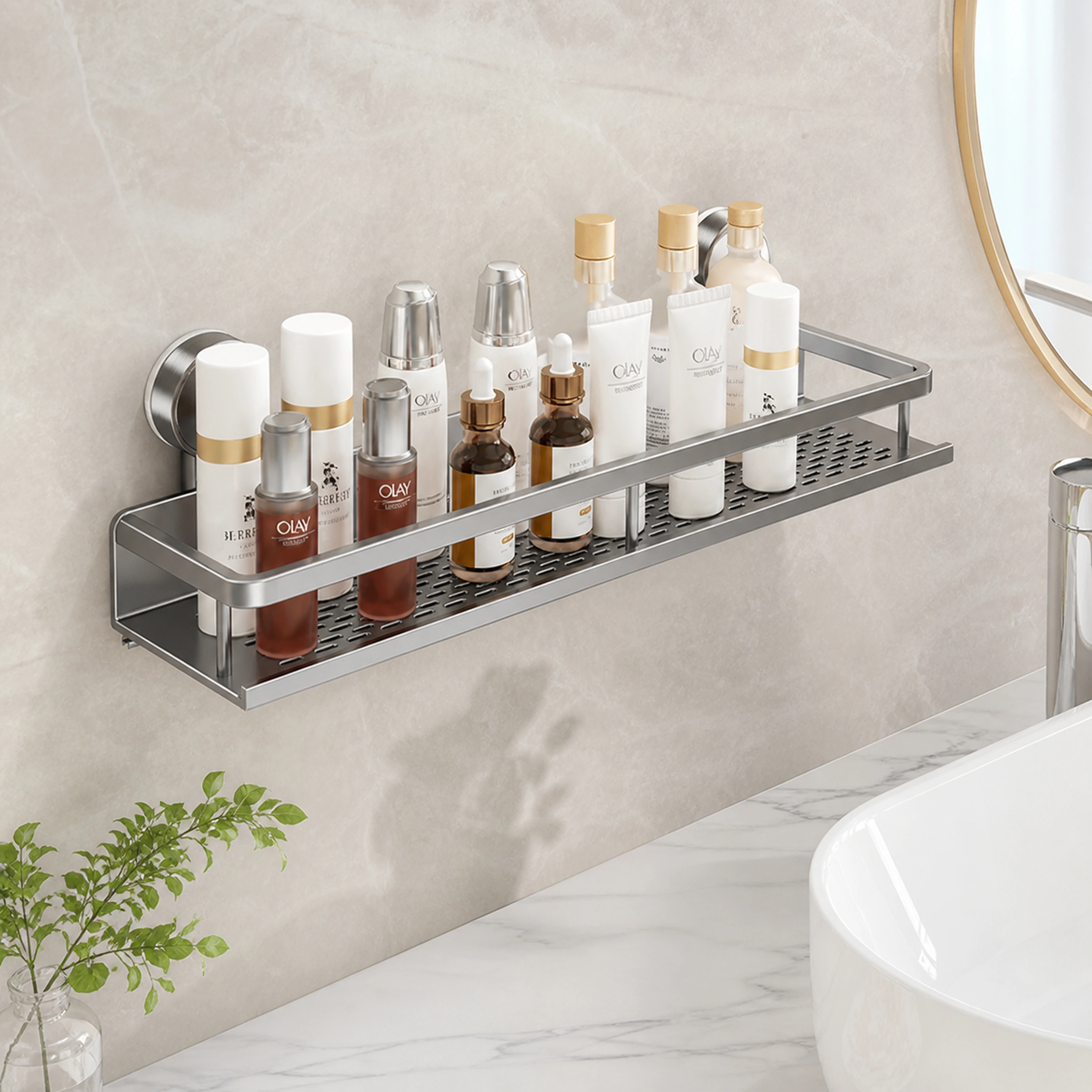 Organizador de pared con ventosa 50.5*6*12.8cm Aleación de aluminio image 1