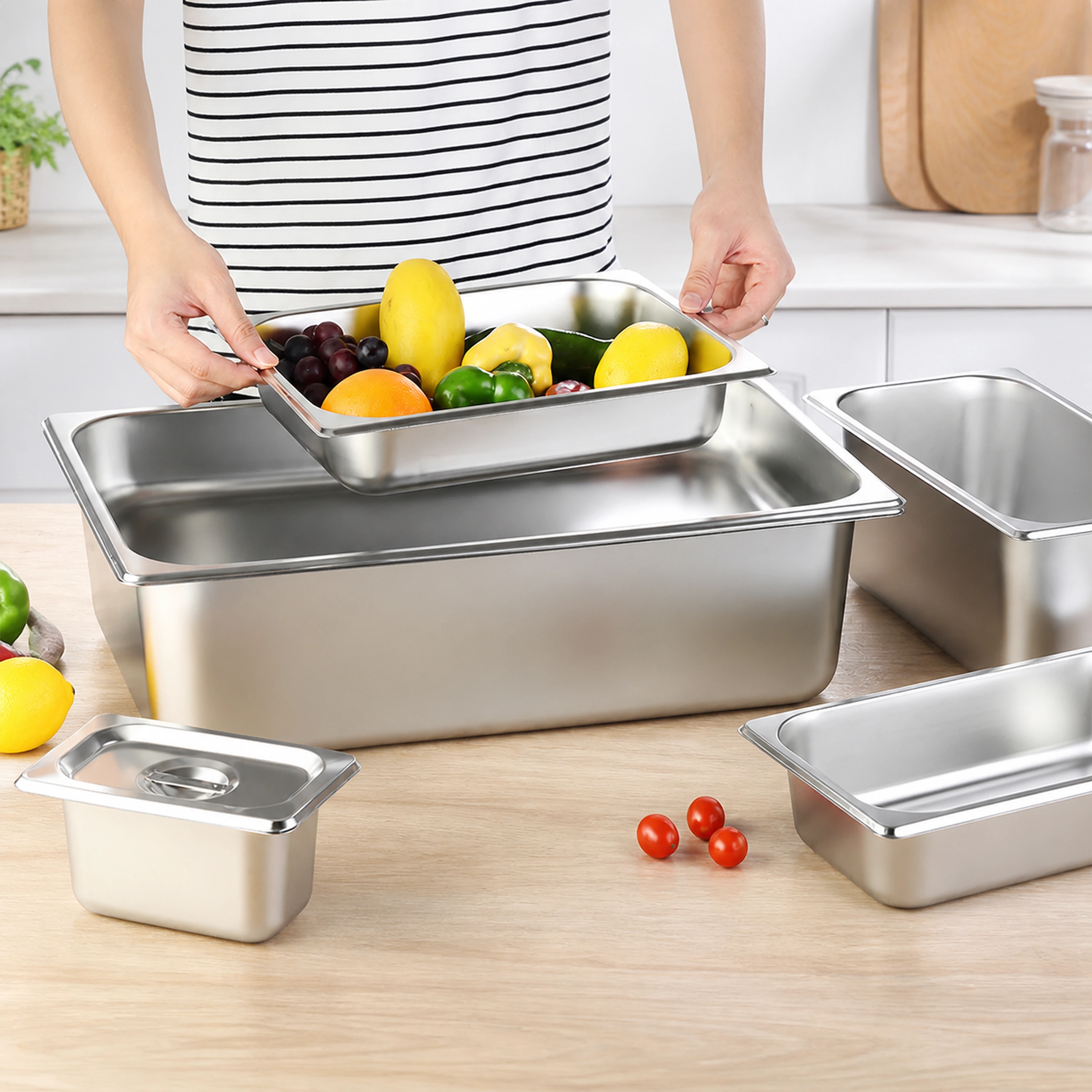 Contenedor gastronorm rectangular acero inoxidable con tapa image 1