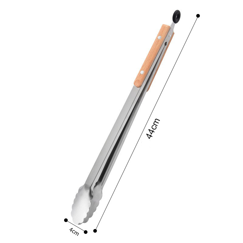 Pinza de Alimentos Multitamaño Haya + Acero 430 Color Madera