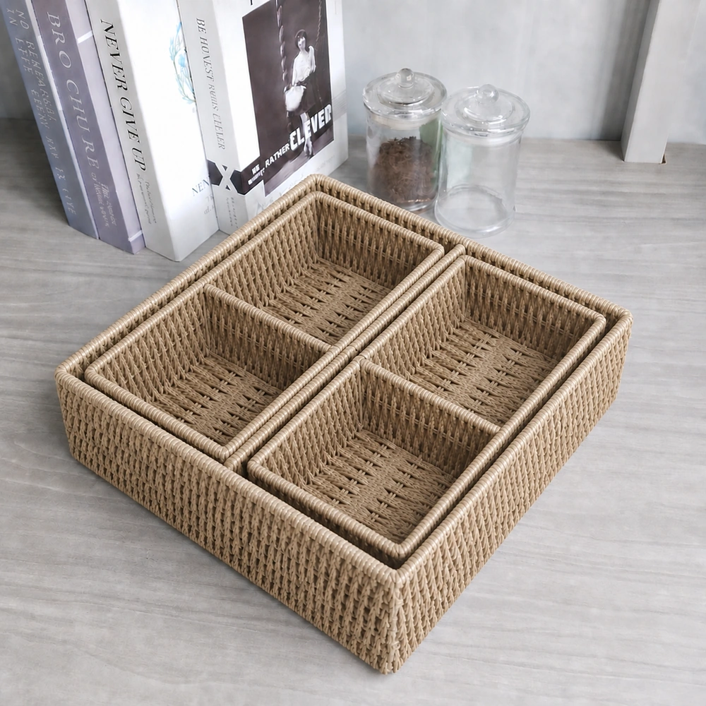 Caja de almacenamiento set de 3 piezas de papel y hierro para ropa
