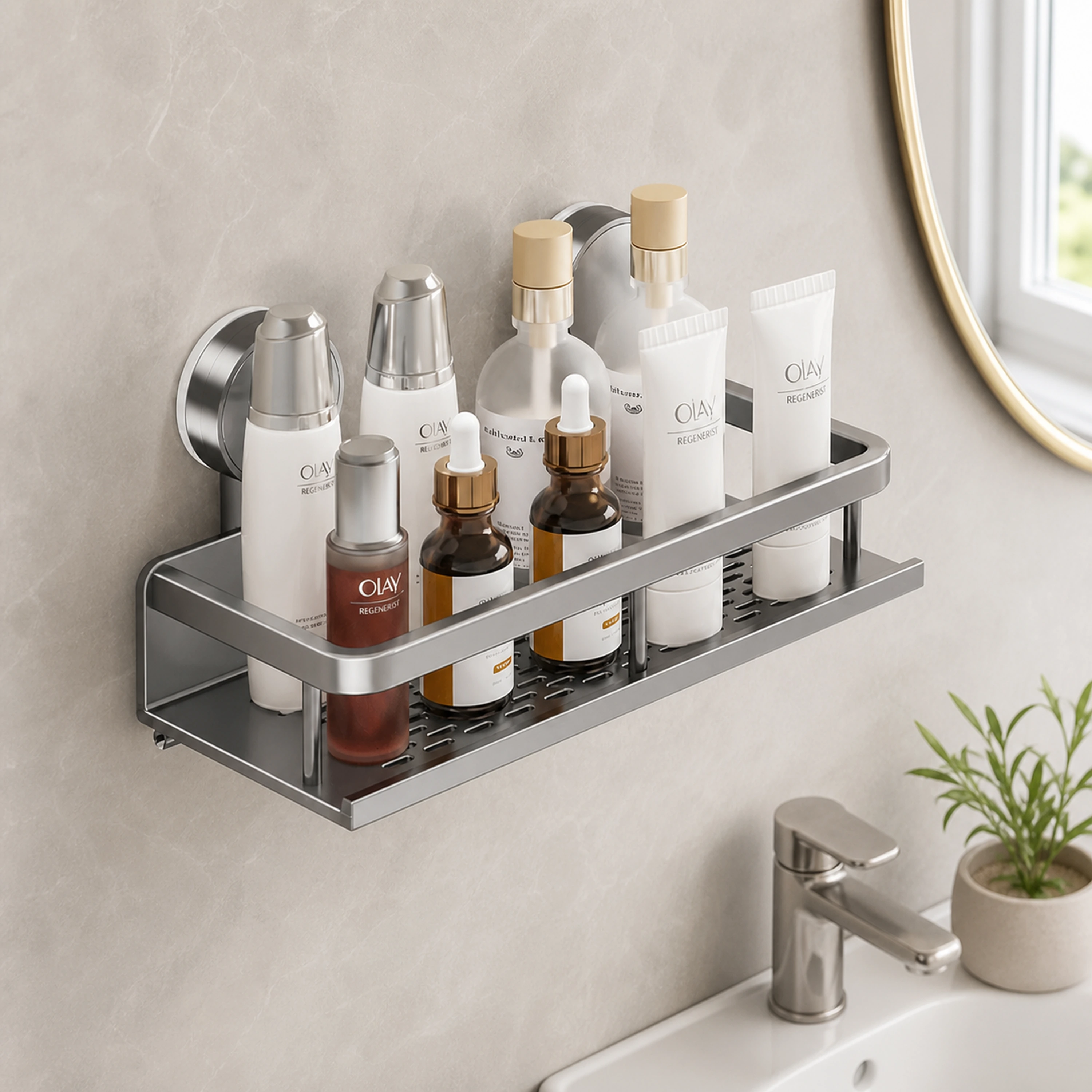 Organizador de pared con ventosa 30.5*6*12.8cm Aleación de aluminio image 1