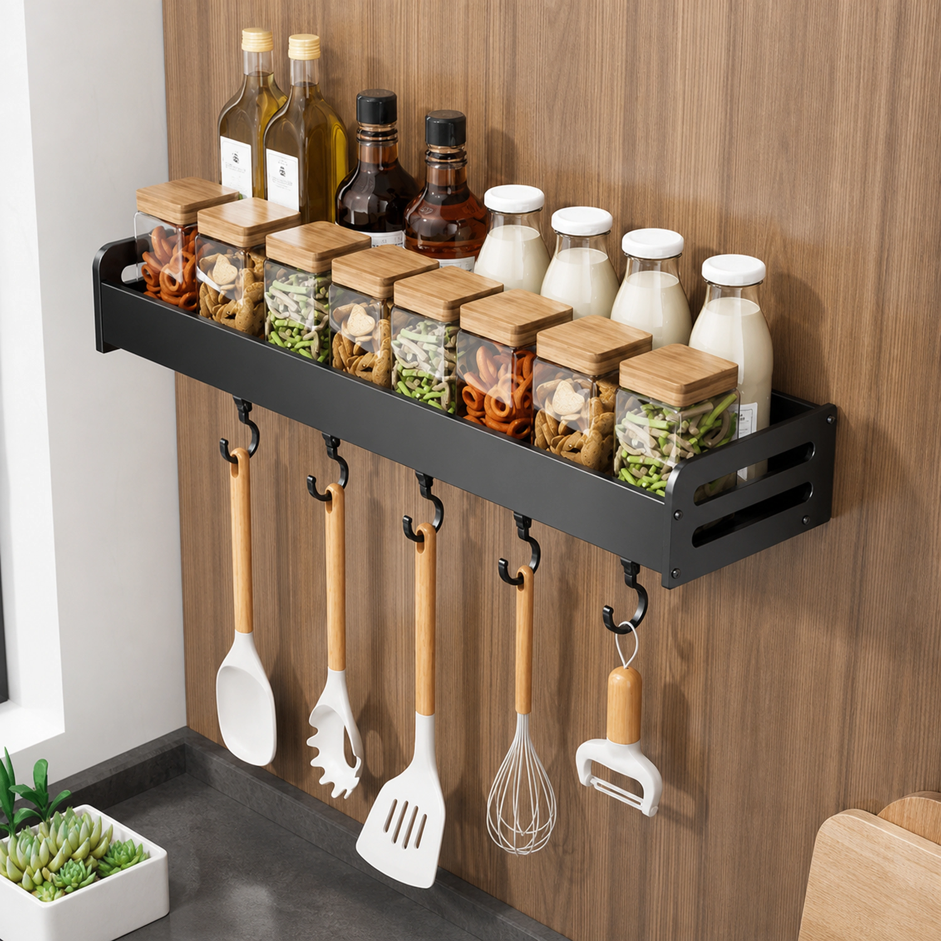 Organizador de Cocina de Aluminio Gris 50*12.5*5.5cm