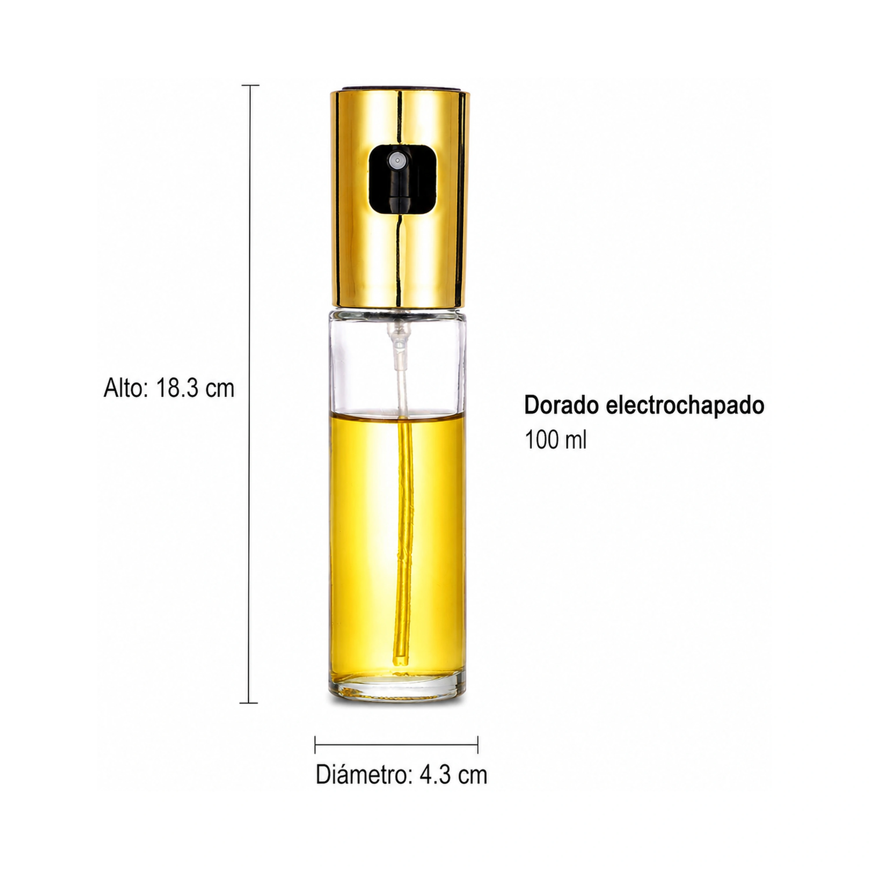 Botella Rociadora de Aceite para Preparar Alimentos de Aluminio y Plástico y Vidrio