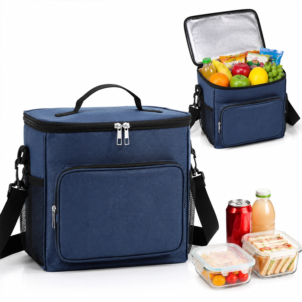 Bolso de Almacenamiento 24.5*21.5*16.5cm Poliéster + Película de Aluminio Azul Marino