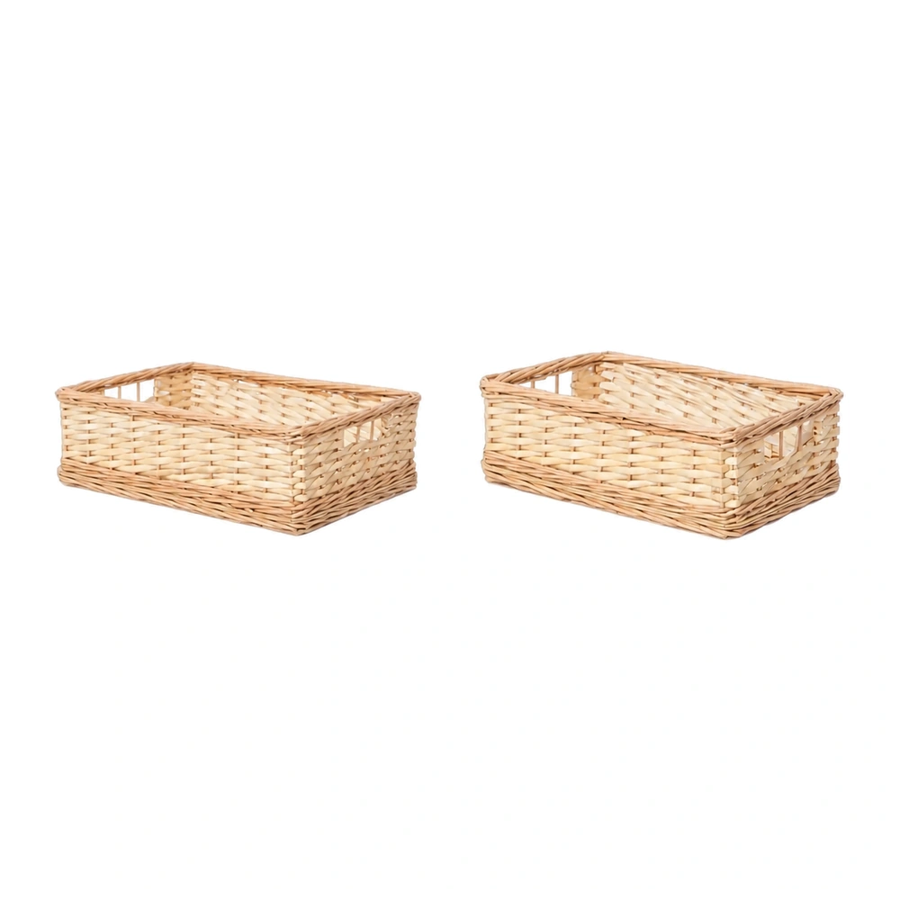 Cesta de almacenamiento set de 2 piezas de paja tejida para ropa