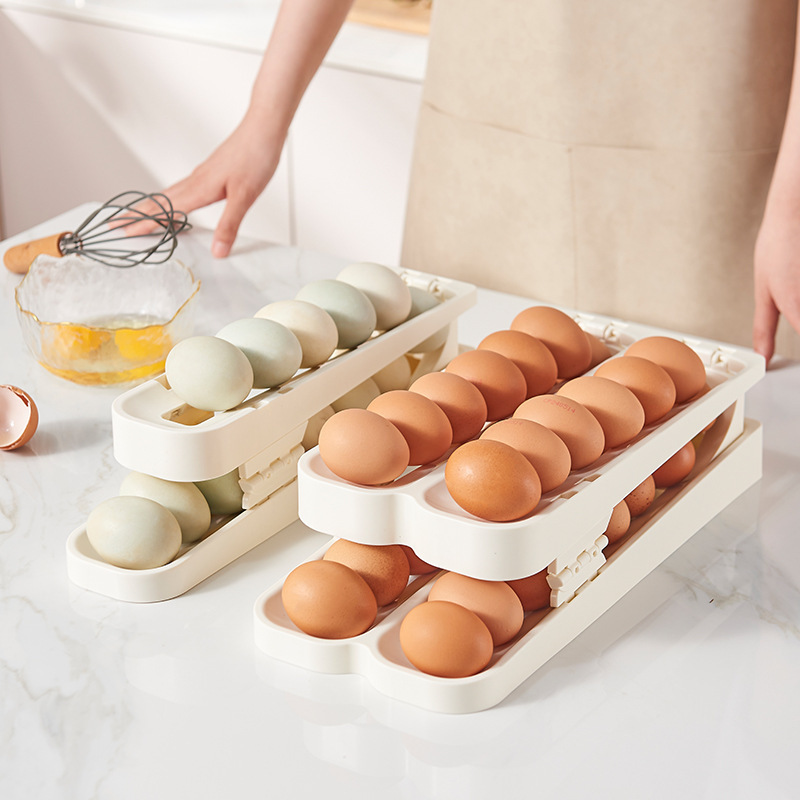 Organizador de Huevos Multitamaño HIPS Plegable Blanco