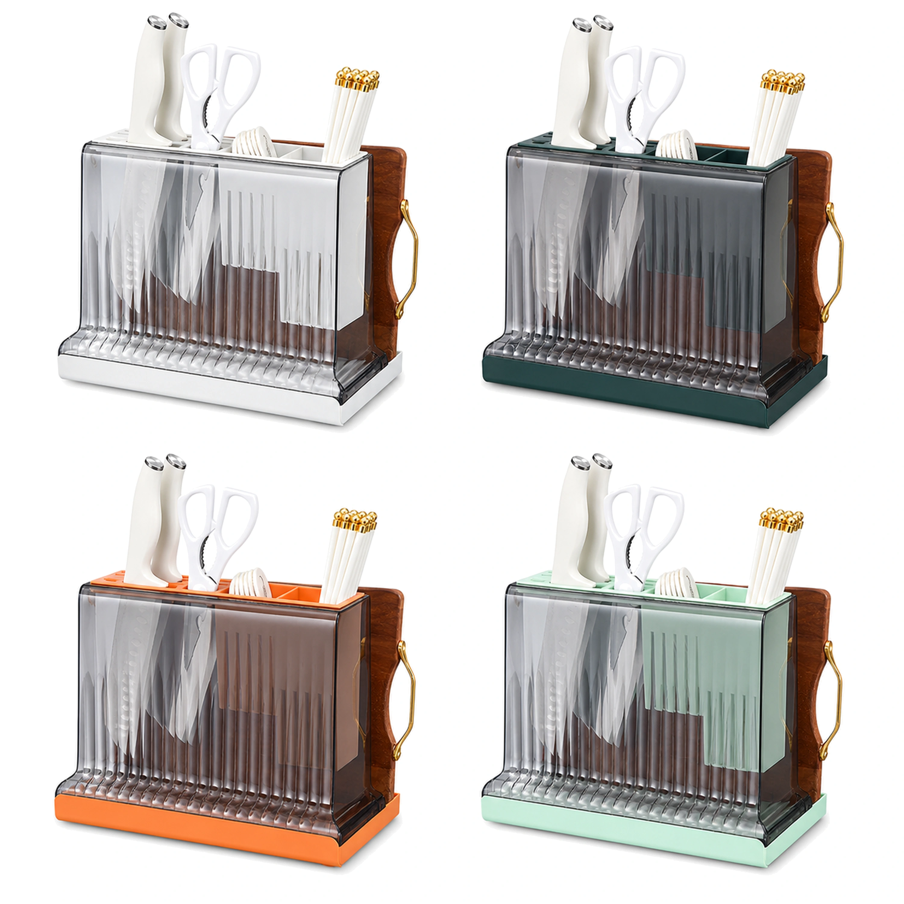 Organizador de Cocina de Plástico Blanco / Naranja / Azul Marino / Verde Claro 25 x 30 x 17 cm image 2