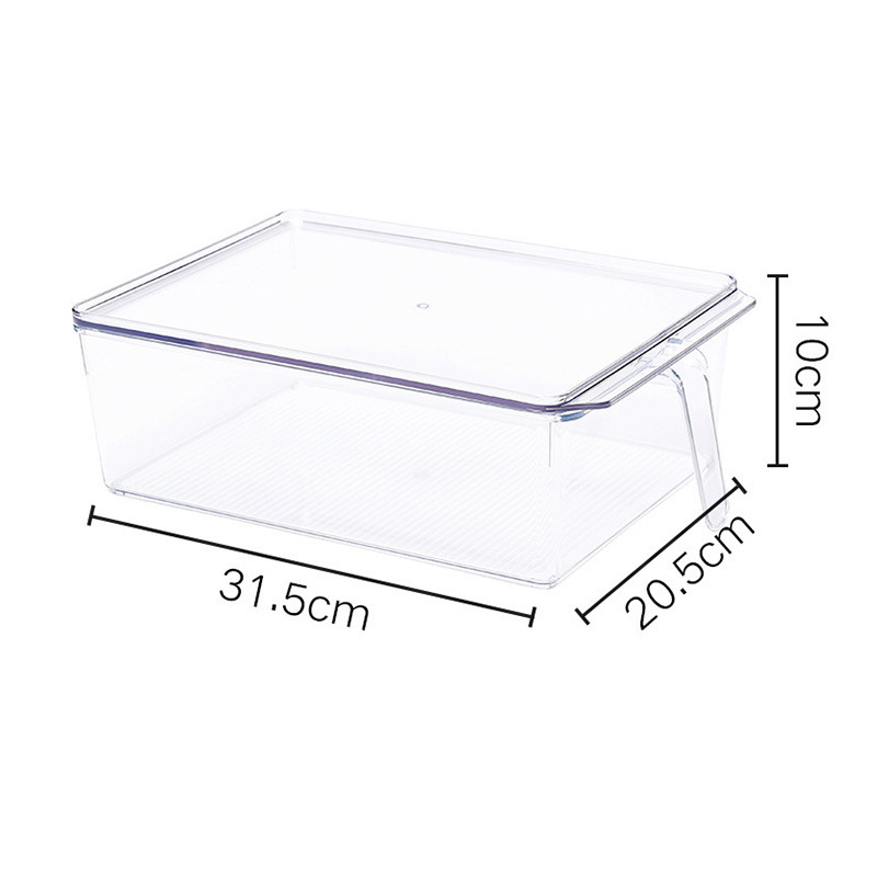 Caja de Almacenamiento Multitamaño PET con Asa con Tapa Transparente