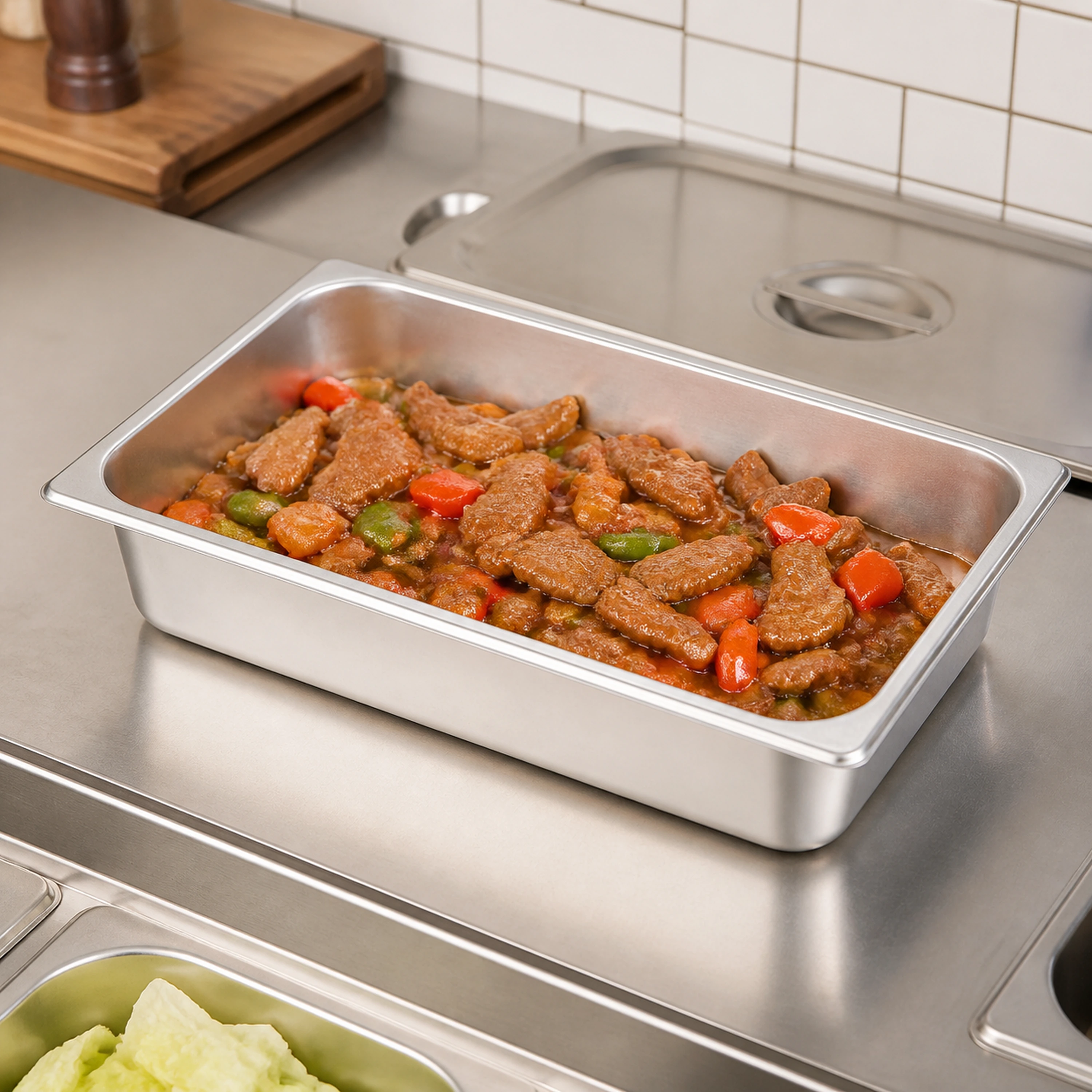 Contenedor gastronorm acero inoxidable con tapa buffet