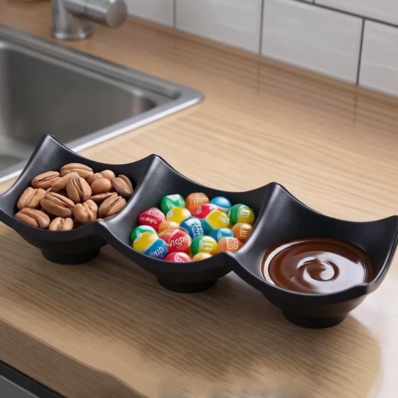 Platillo para Salsa de Melamina Multi-compartimento para Cocina