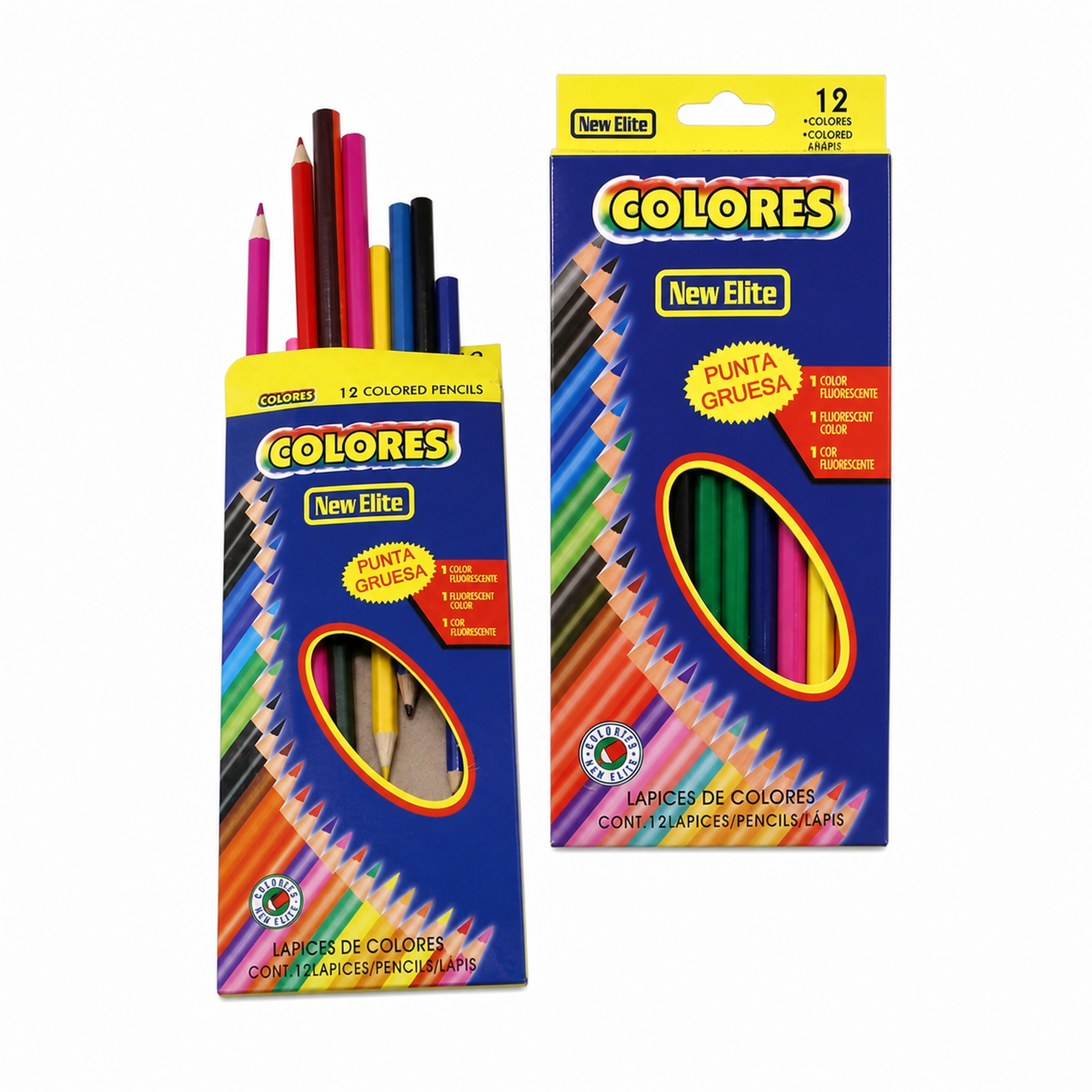 Lápiz 12 Colores 18 cm Grafito Madera