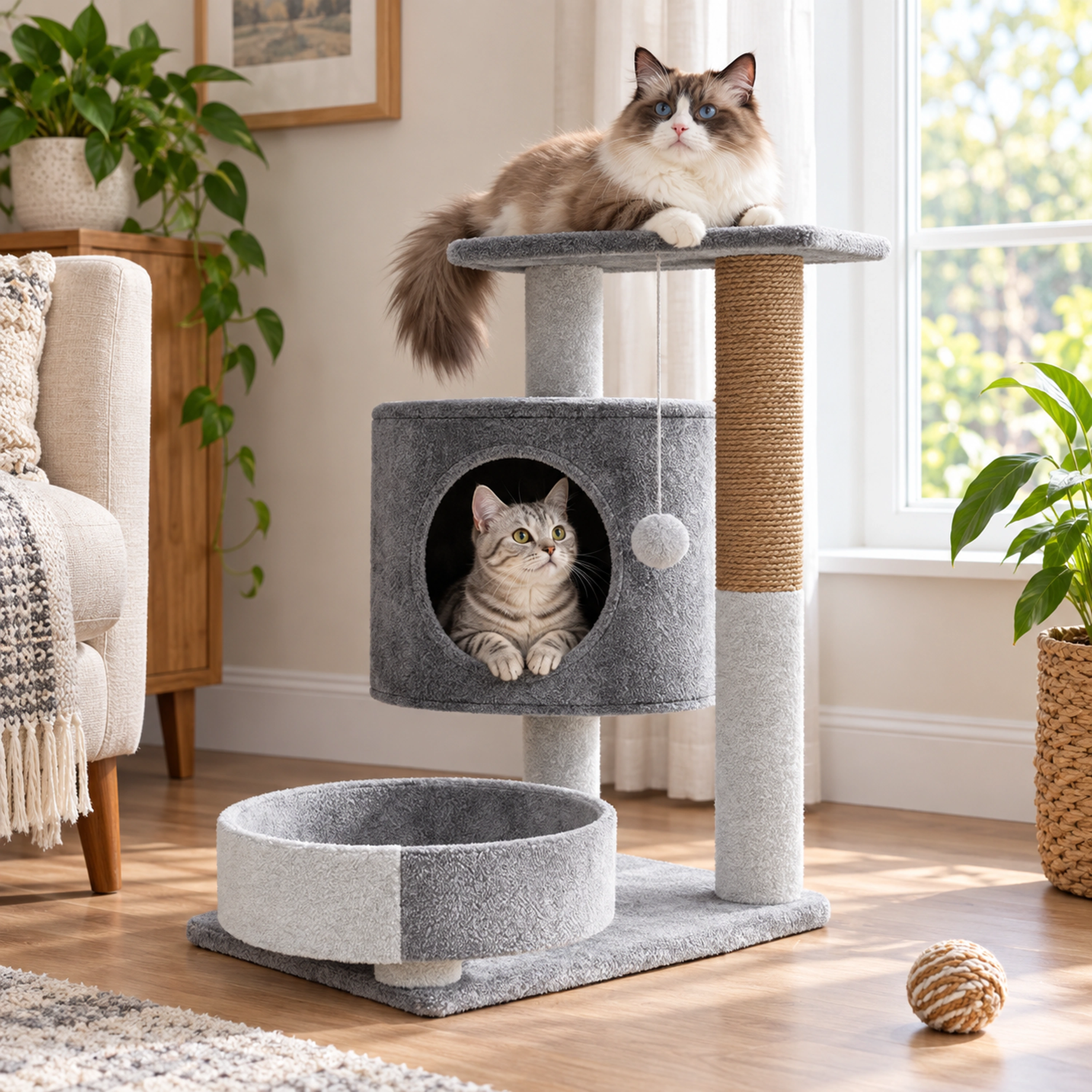 52*33*55cm Árbol para Gato Tela
