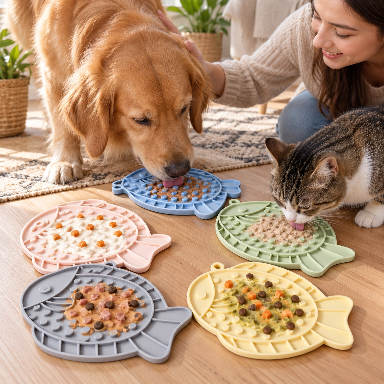 18.5*13.7*1.3cm para Gato Antideslizante Anti-vuelco Comedero Silicona Surtido