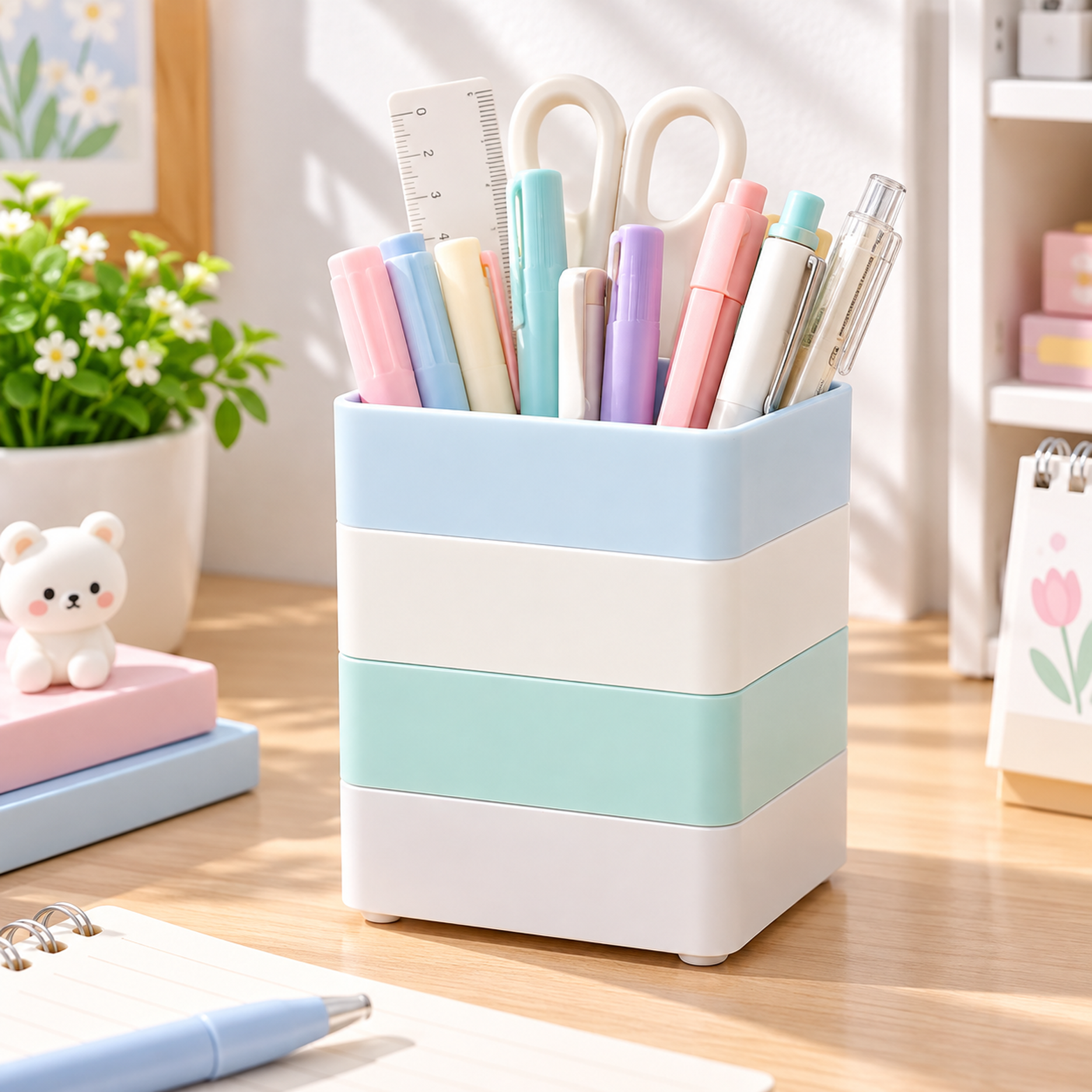 Portalápices de plástico, varios diseños, colores surtidos image 1