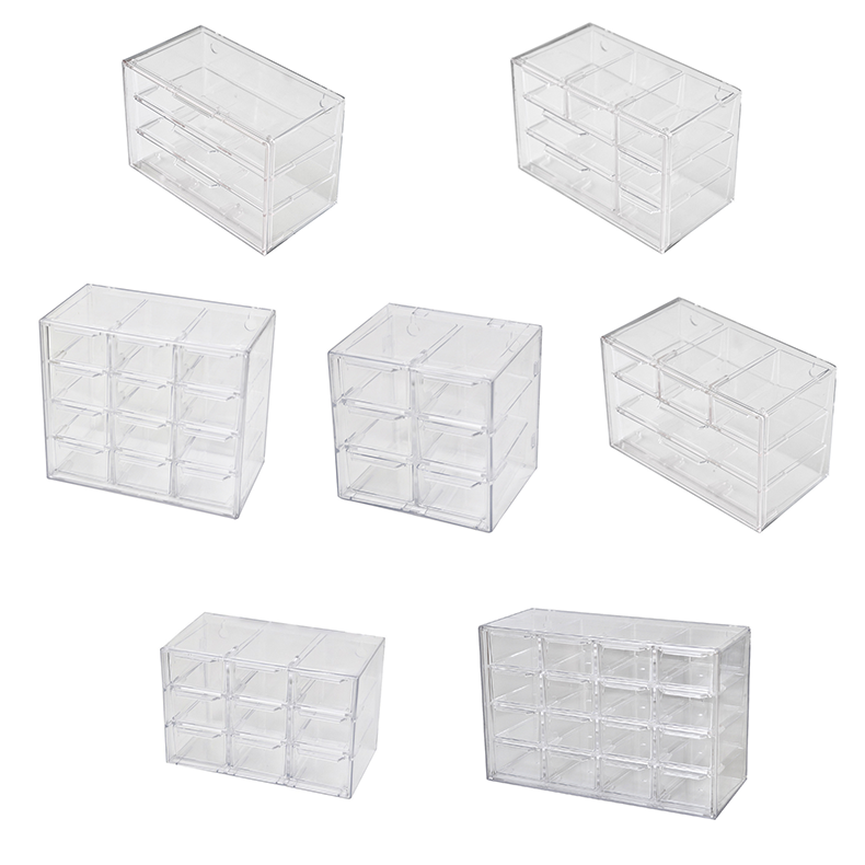 Caja de Almacenamiento Multitamaño PP de Varios Compartimentos Transparente