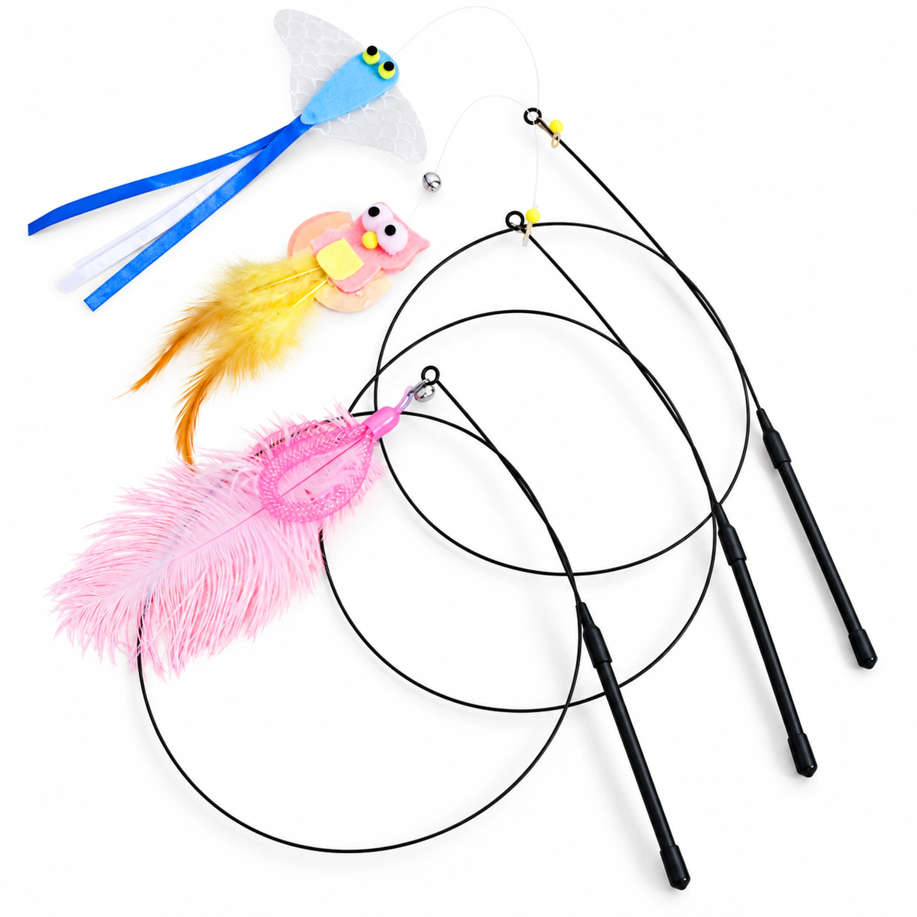 Varita para gatos 90cm de plástico