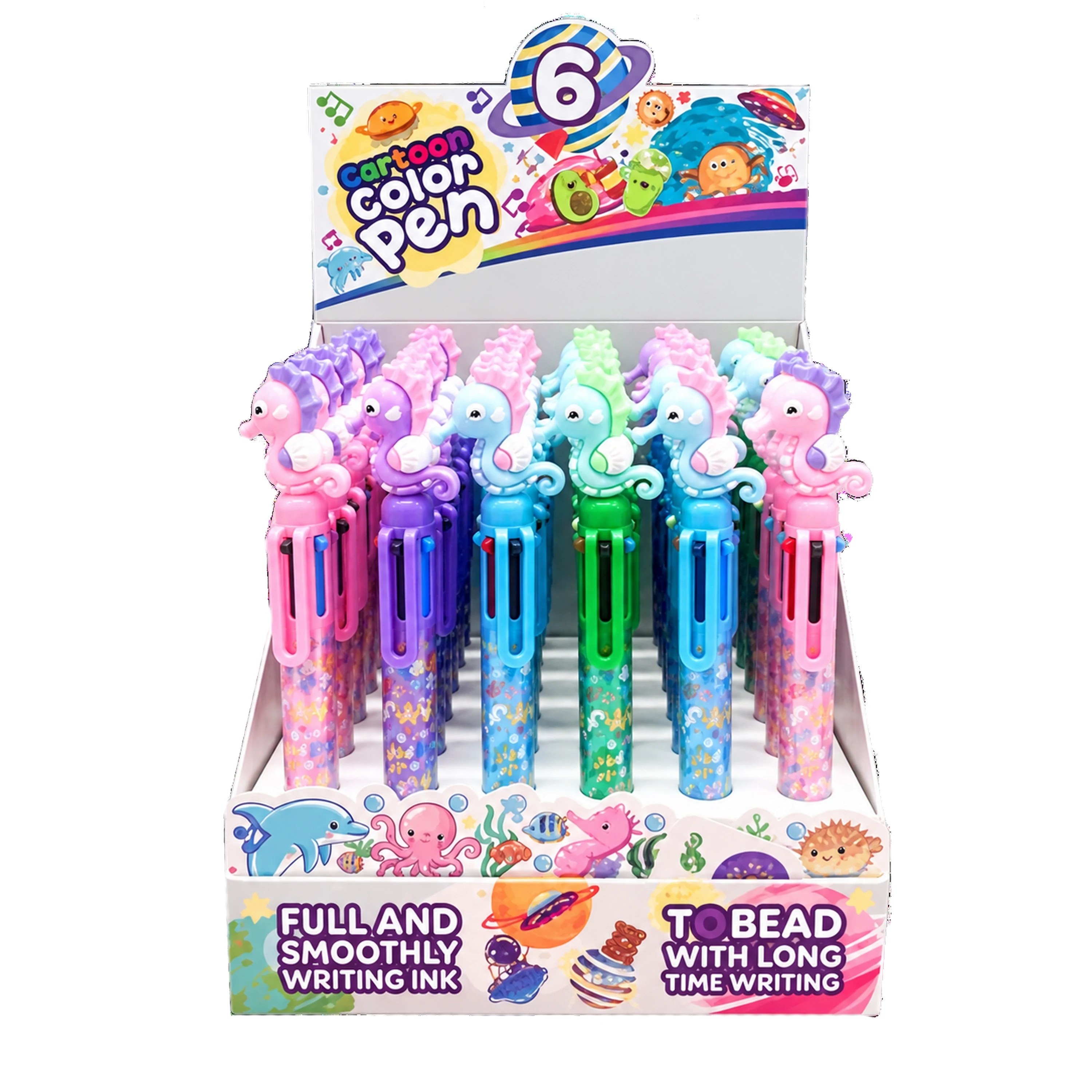 Bolígrafo Creativo 6 Colores de Plástico para Escritura