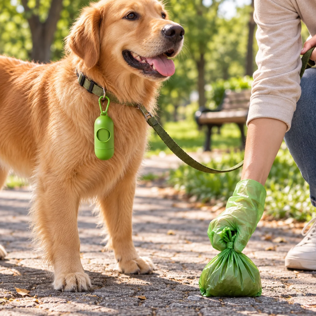 4*4*9cm para Perro Bolsa de Excrementos Plástico Verde image 1