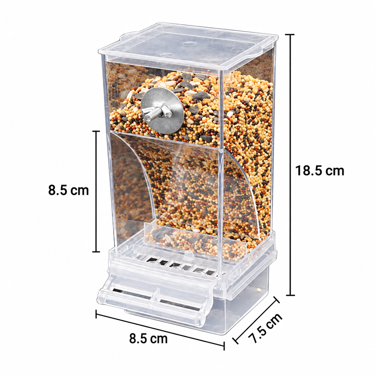 Comedero para Loros 8.5 × 18.5 × 7.5 CM de Plástico para Aves