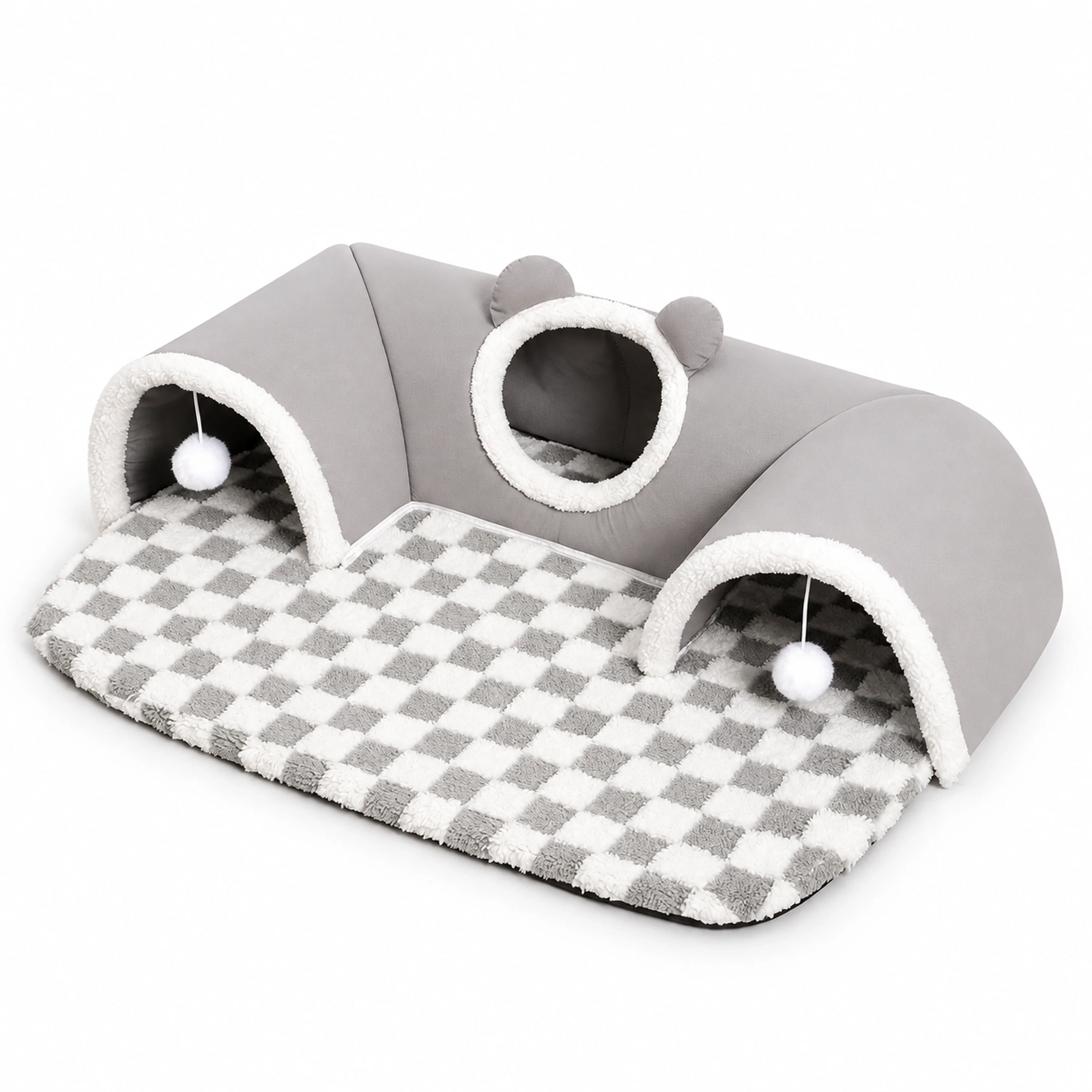 S/M/L/XL Casa para Gato Algodón Felpa Gris image 2