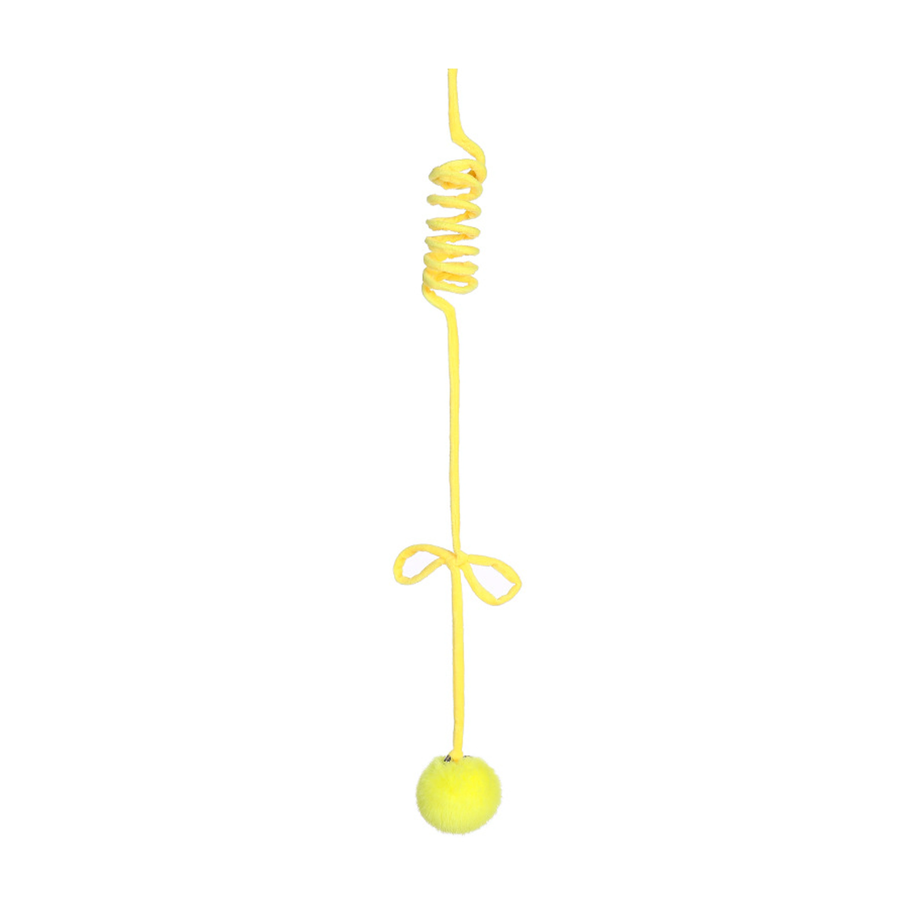 Varita para gatos con bola de pelo de conejo 1.2m de felpa color rosa