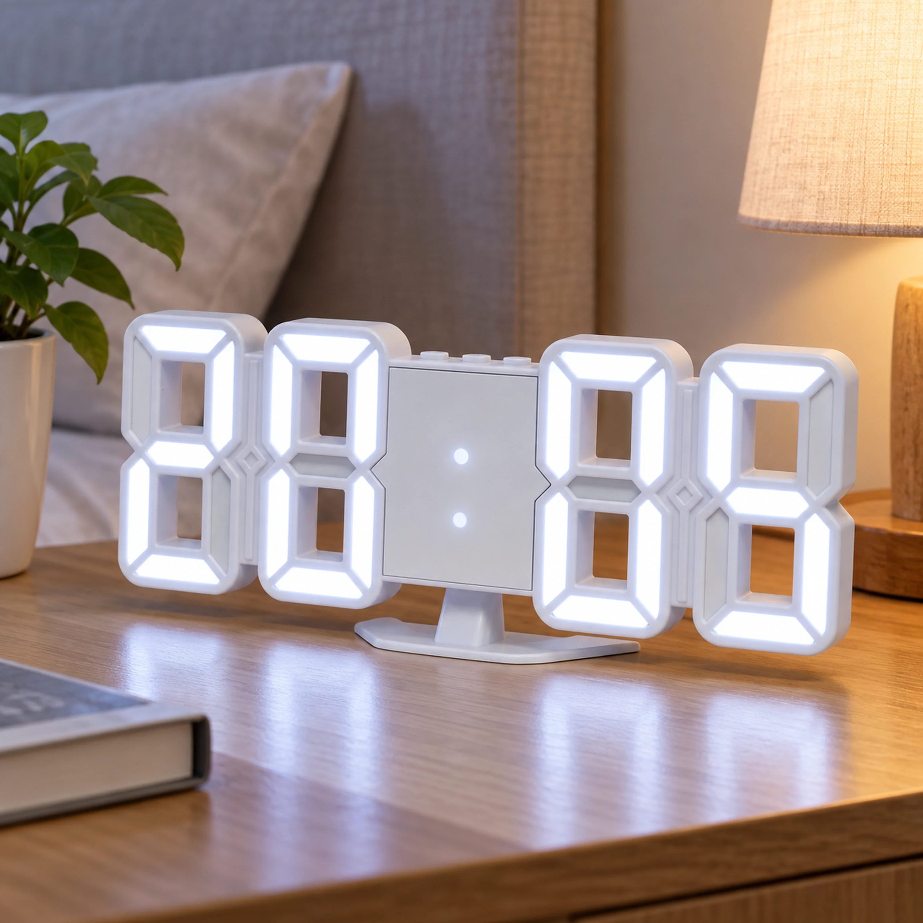 Reloj Digital LED de Plástico para Hogar