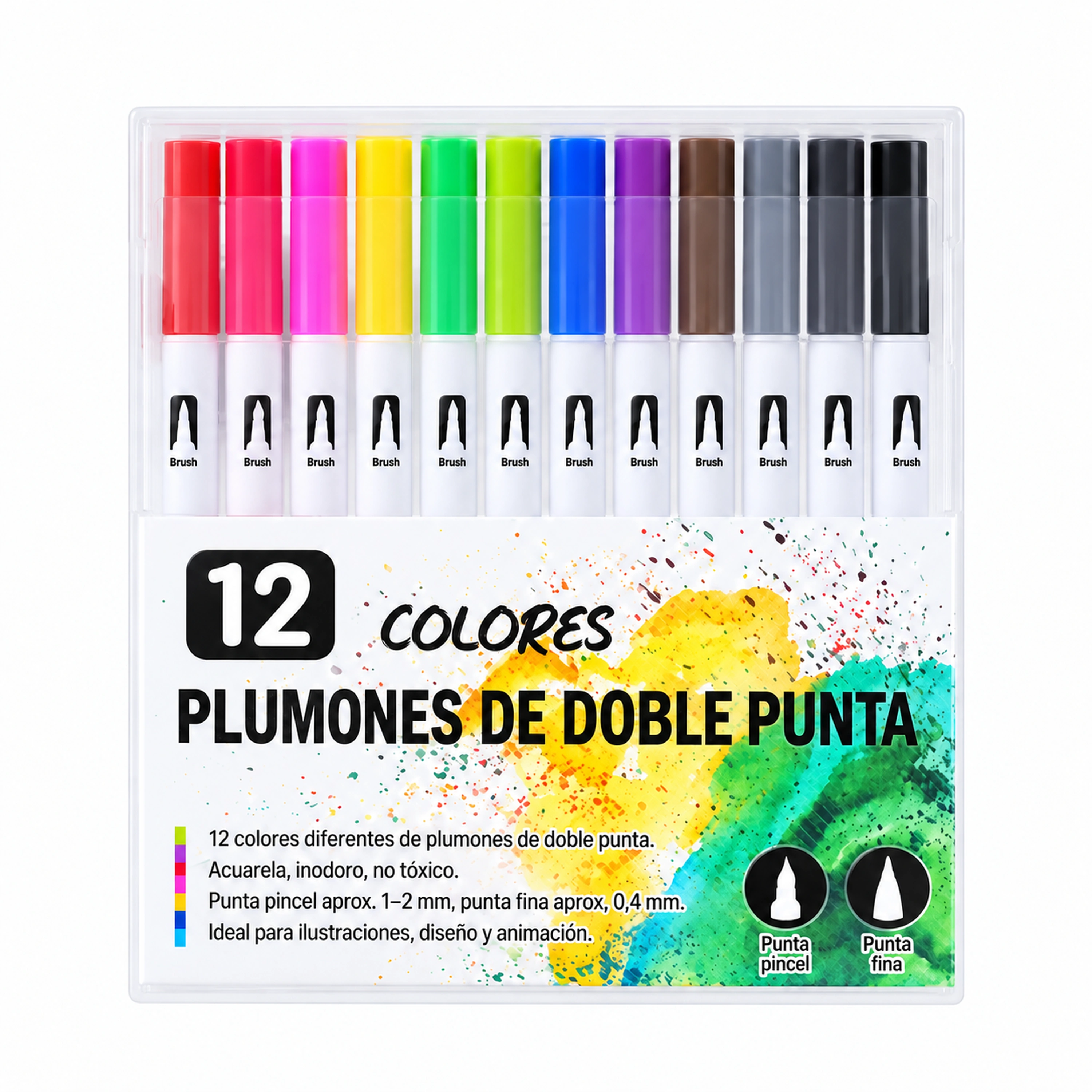 Rotulador Fino de Doble Punta 24 Piezas de Plástico para Escritura image 3