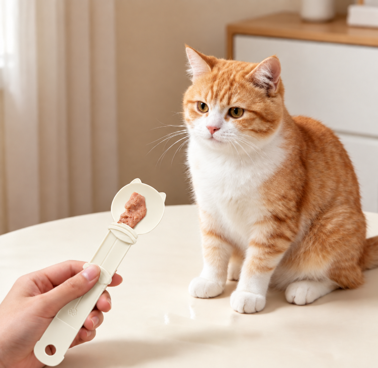 Cuchara para Pasta de Gato 6 × 8 CM de Silicona para Gatos