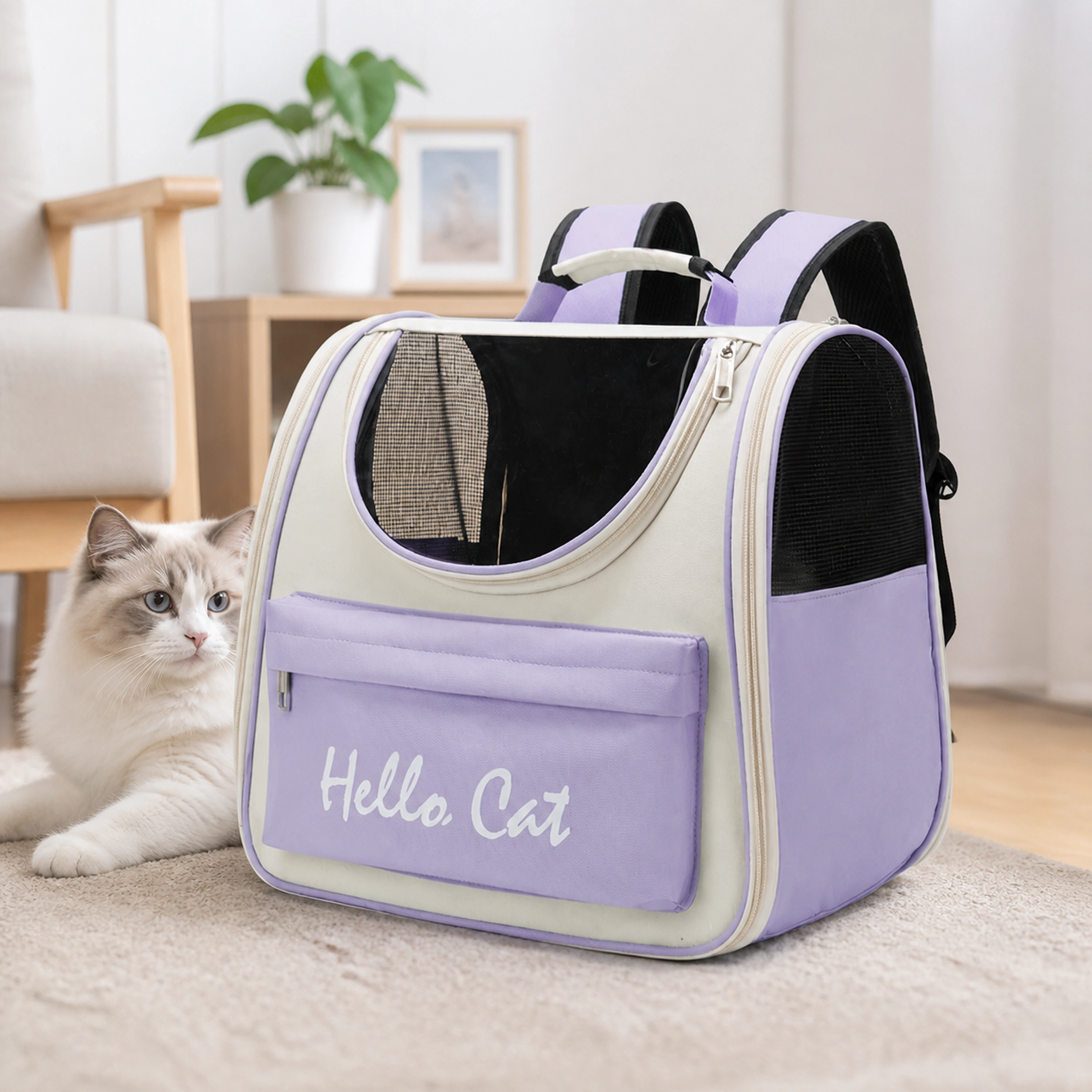 Bolso Transportador para Mascotas 37×25×34cm Lona Oxford