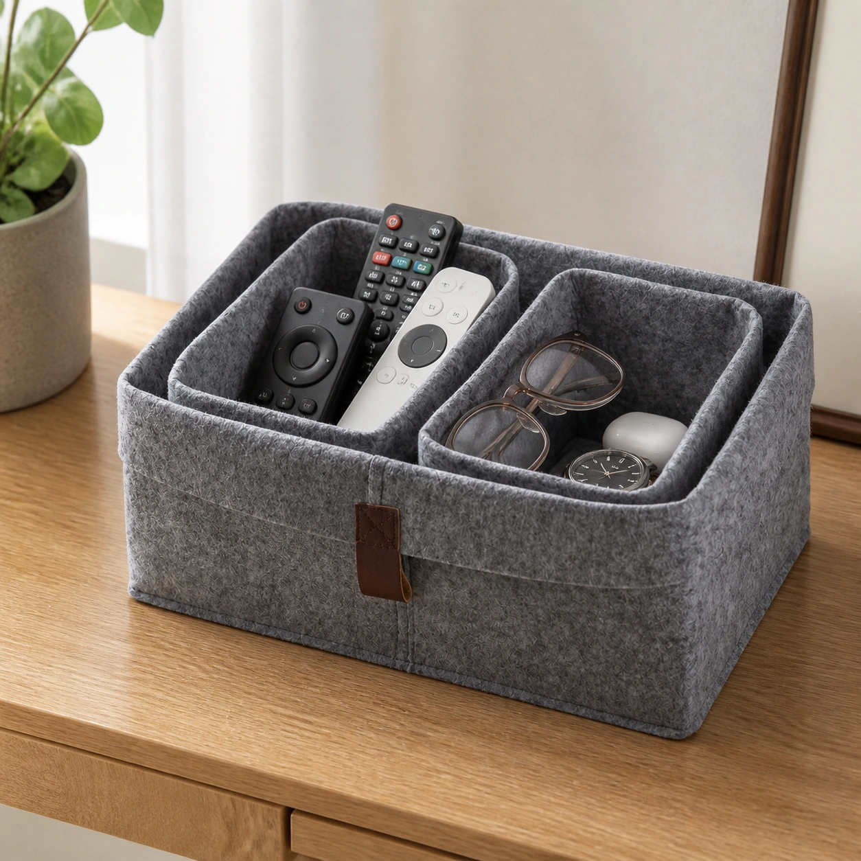 Caja Organizadora 3 Piezas de Tela No Tejida para Objetos Varios