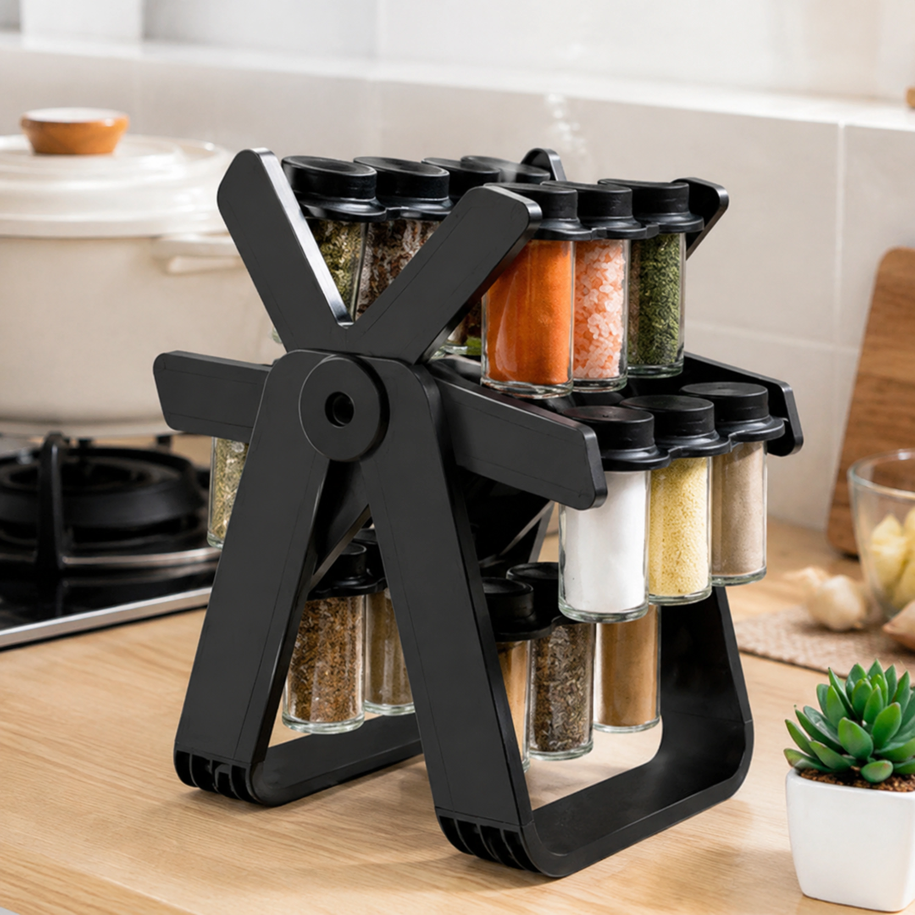 Organizador de Frascos de Condimentos de Plástico y Vidrio para Organizar image 1